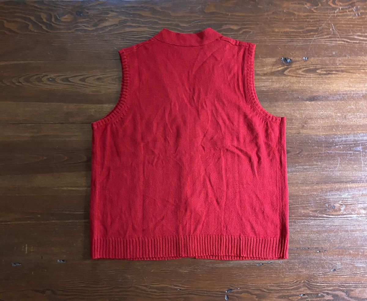 Vintage Vintage 90’s Red Cable Knit Women’s Cardigan Sweater Vest Size L / US 10 / IT 46 - 6 Thumbnail