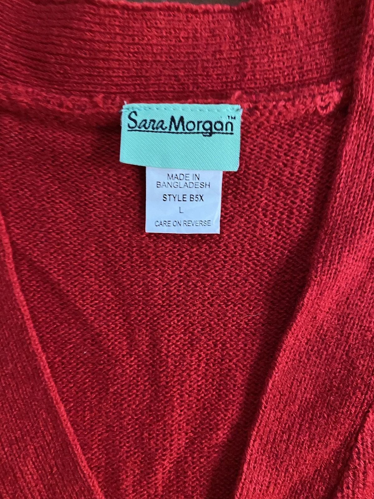 Vintage Vintage 90’s Red Cable Knit Women’s Cardigan Sweater Vest Size L / US 10 / IT 46 - 3 Thumbnail