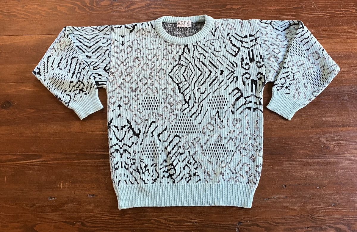 Vintage Vintage 80’s Area Abstract Ribbed Knit Sweater Size US L / EU 52-54 / 3 - 2 Thumbnail