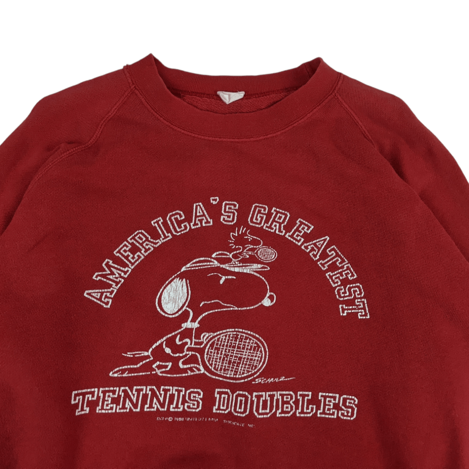 Cartoon Network Vintage 50's 1958 PEANUTS America Tennis Double Sweatshirt Size US M / EU 48-50 / 2 - 4 Thumbnail