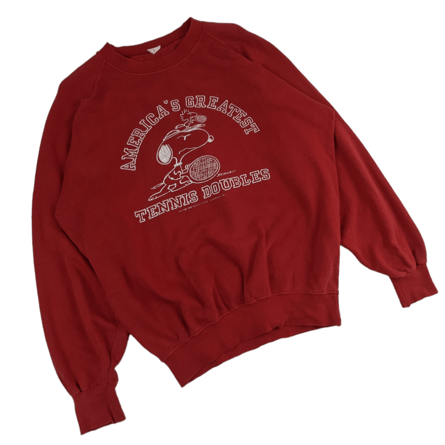 Cartoon Network Vintage 50's 1958 PEANUTS America Tennis Double Sweatshirt Size US M / EU 48-50 / 2 - 3 Thumbnail