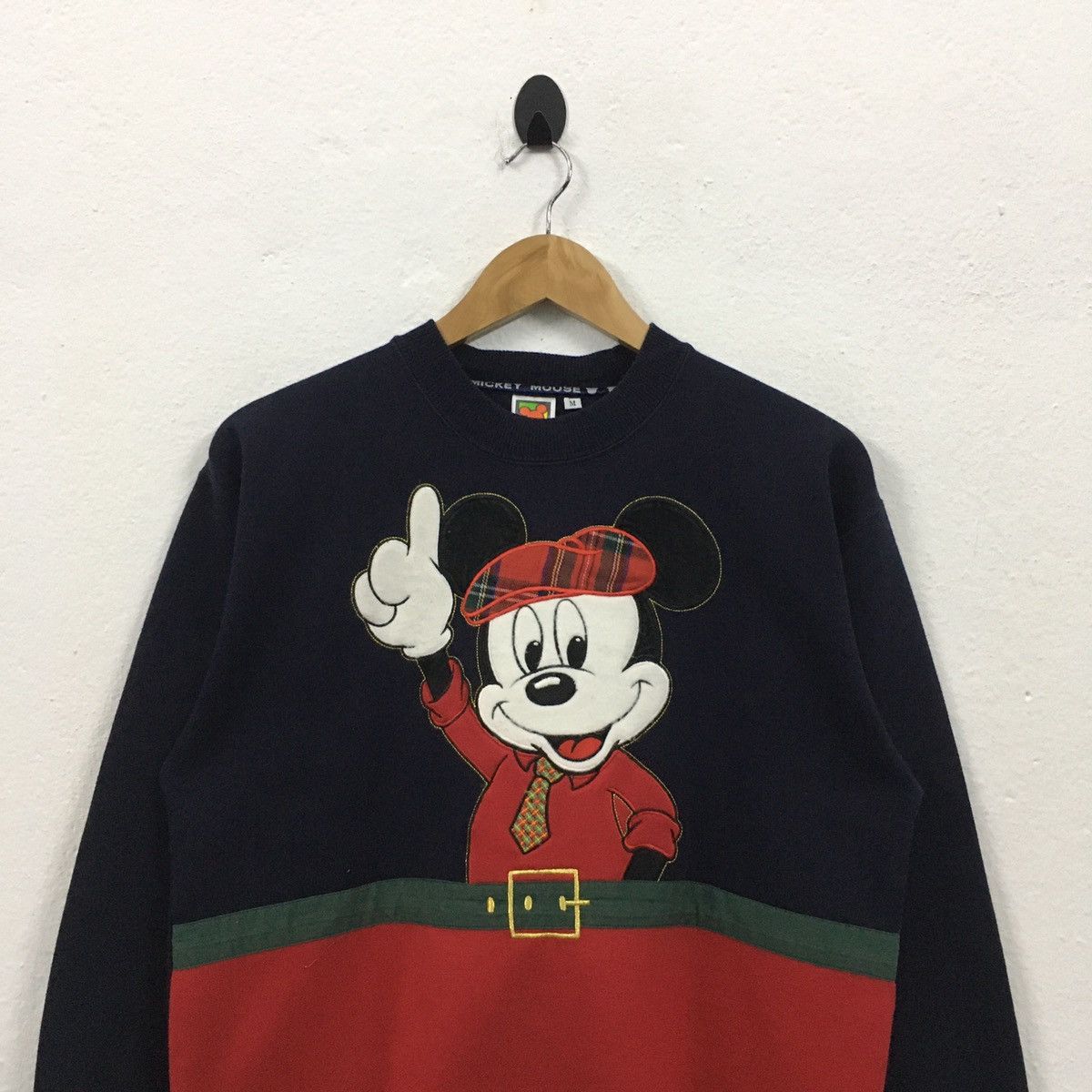 Disney × Mickey Mouse × Vintage Rare Vintage Mickey Mouse Overprint Embroidery Sweatshirt Size US S / EU 44-46 / 1 - 3 Thumbnail