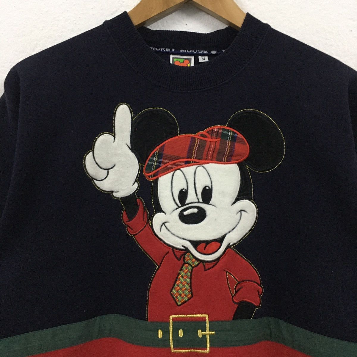 Disney × Mickey Mouse × Vintage Rare Vintage Mickey Mouse Overprint Embroidery Sweatshirt Size US S / EU 44-46 / 1 - 4 Thumbnail