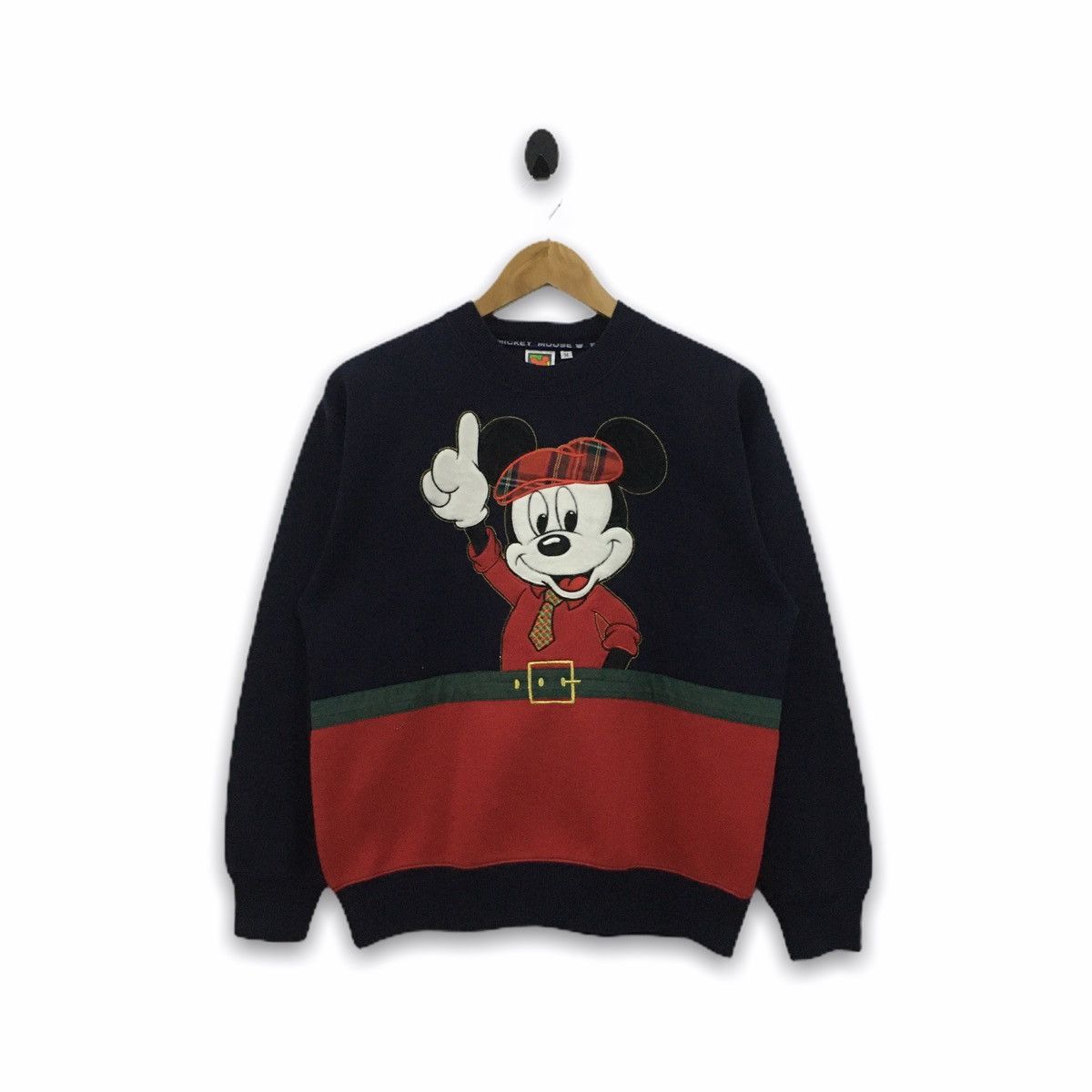 Disney × Mickey Mouse × Vintage Rare Vintage Mickey Mouse Overprint Embroidery Sweatshirt Size US S / EU 44-46 / 1 - 1 Thumbnail