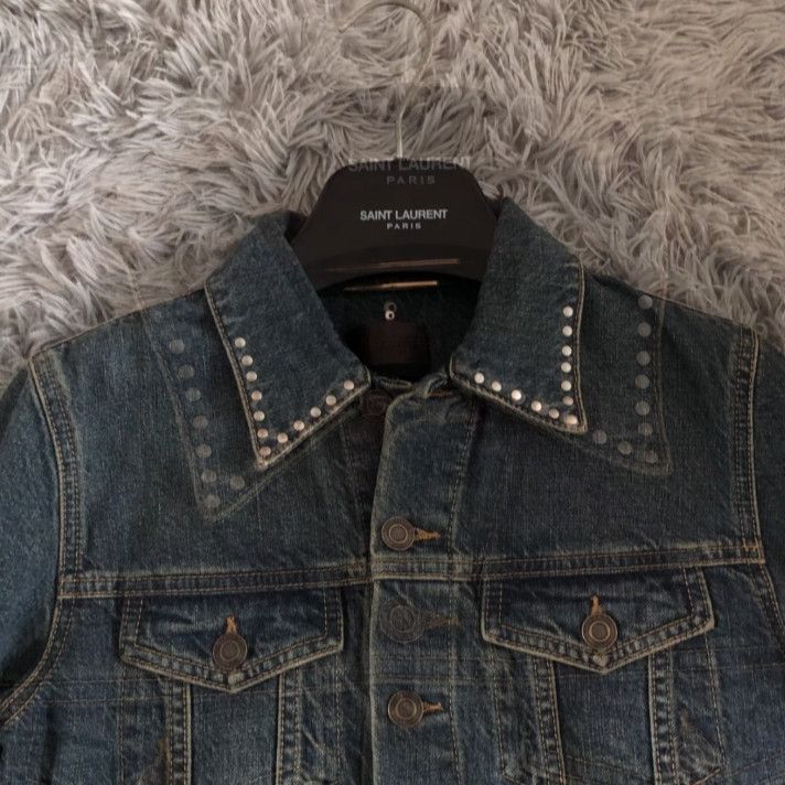 Yves Saint Laurent Saint Laurent 15Ss Rivet Denim Jacket Size M Size US M / EU 48-50 / 2 - 2 Thumbnail