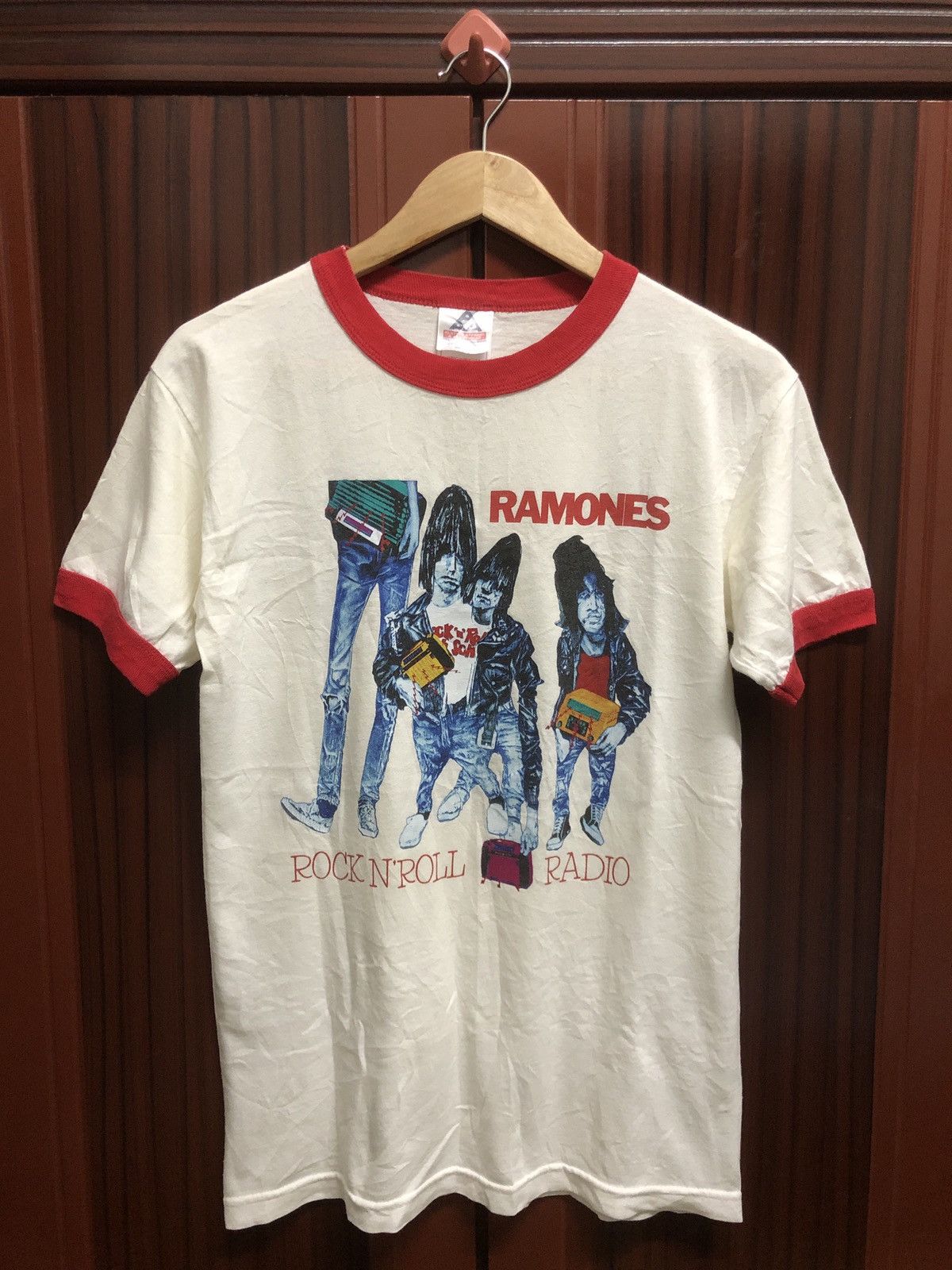 Band Tees Vintage Ramones Rock N Roll Radio Ringer Tee Size US S / EU 44-46 / 1 - 1 Thumbnail