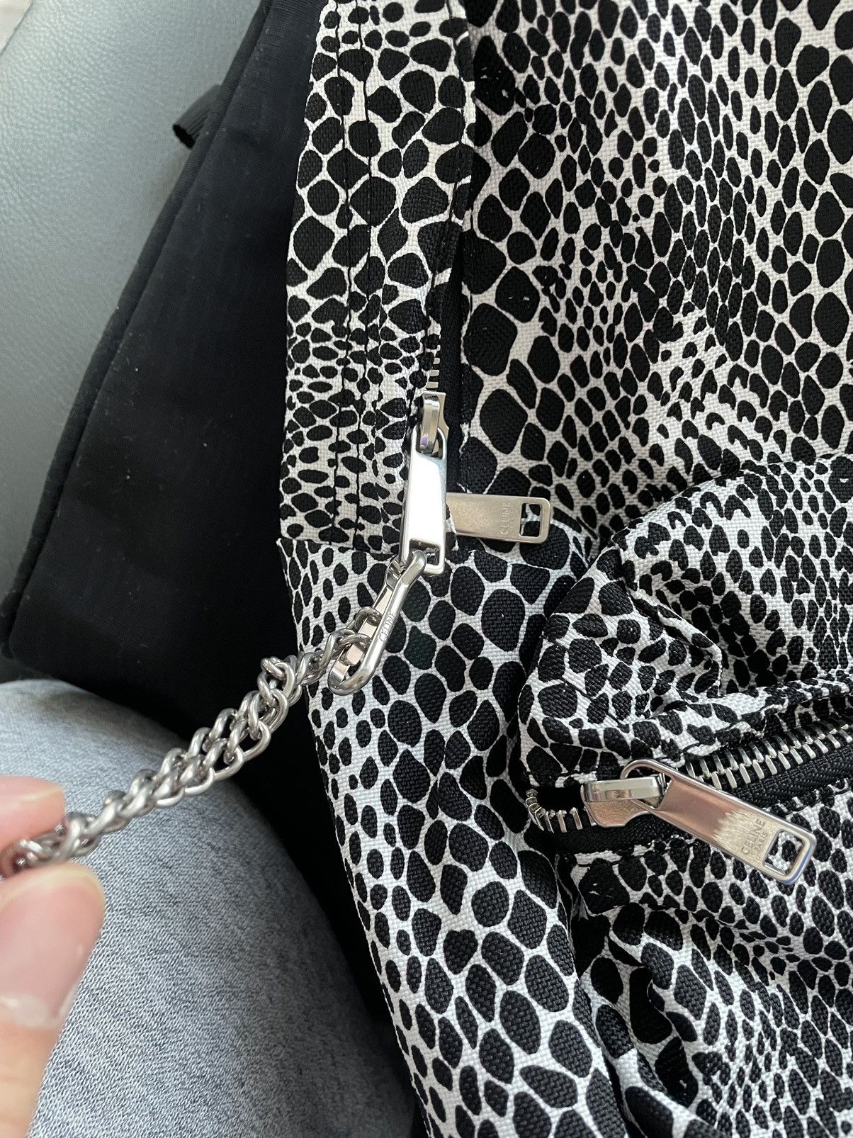 Celine × Hedi Slimane Rare $1,500 Brand NEW Super Runway Python Print Backpack Bag Size ONE SIZE - 13 Thumbnail