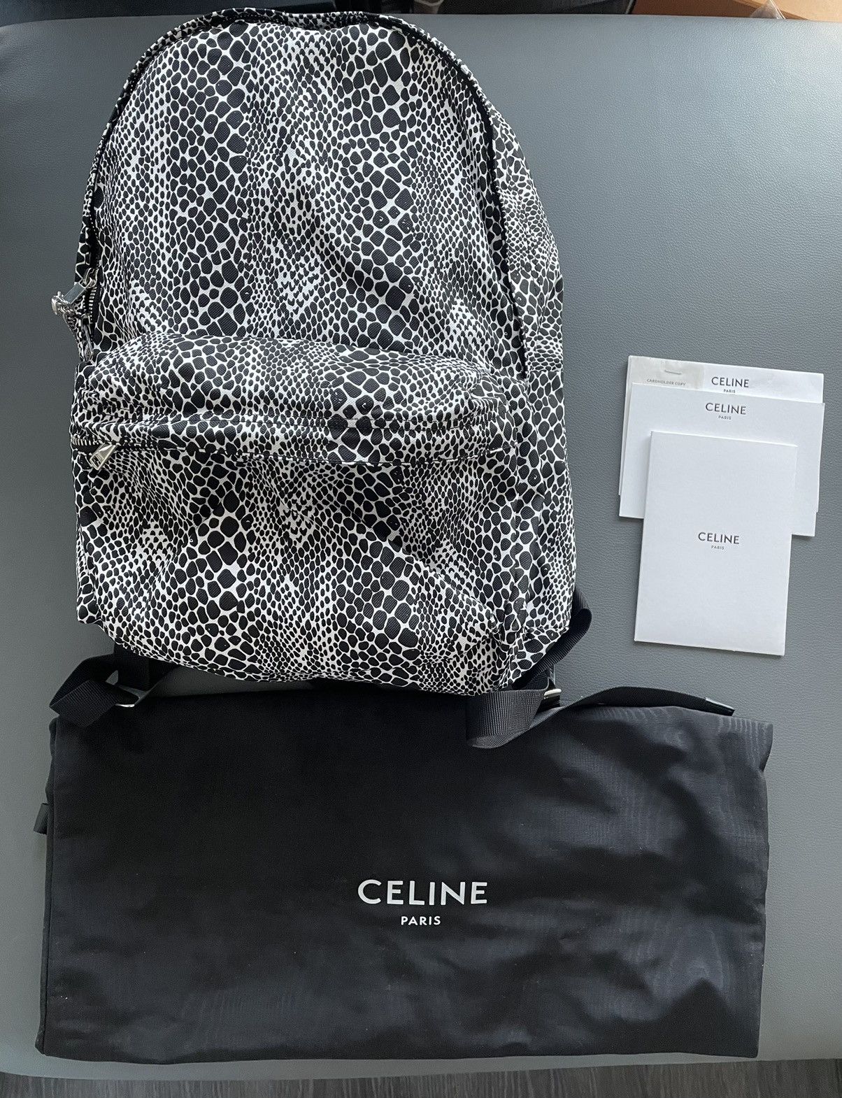 Celine × Hedi Slimane Rare $1,500 Brand NEW Super Runway Python Print Backpack Bag Size ONE SIZE - 15 Thumbnail