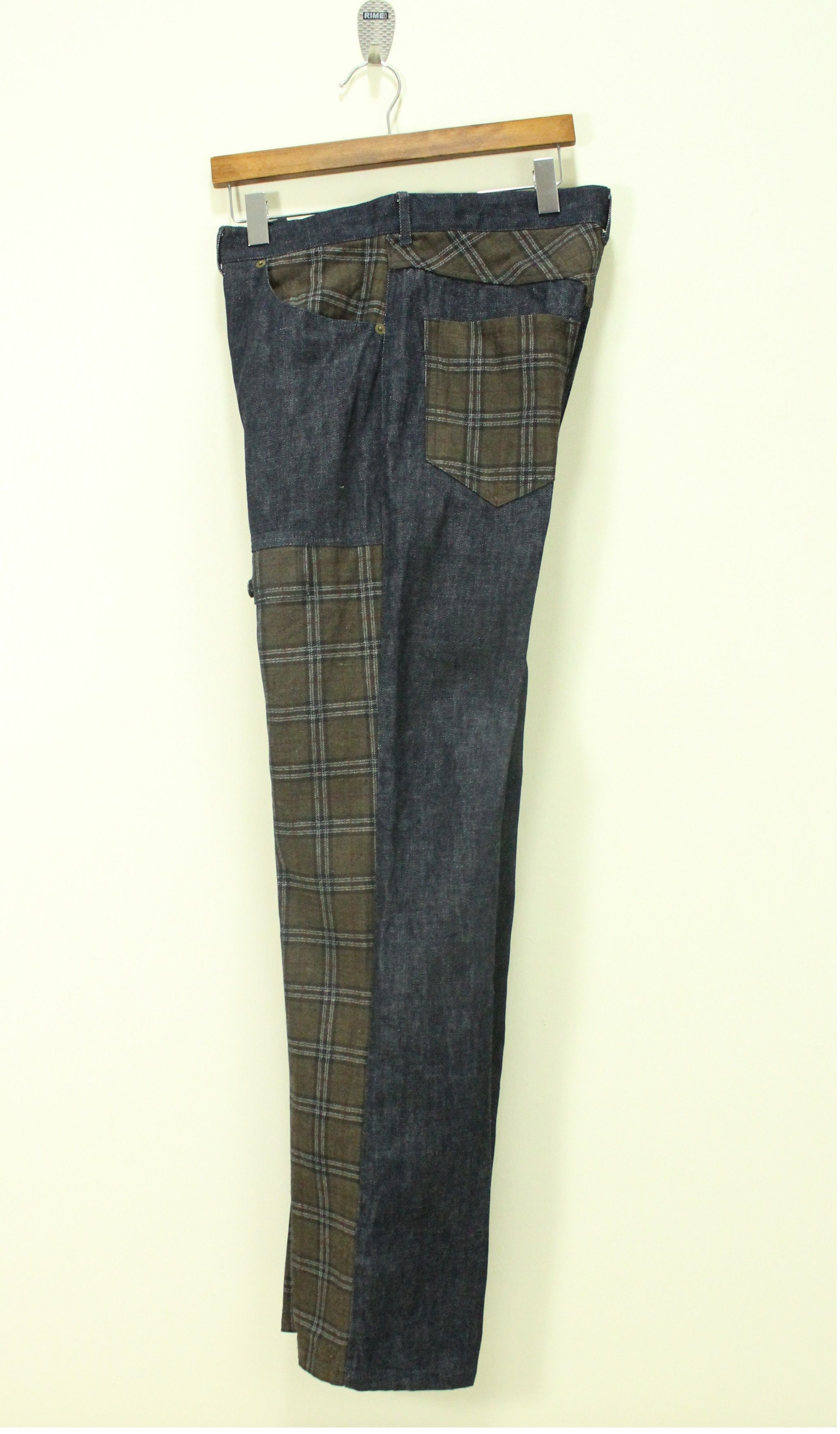 Made In Japan HI RIGHT Denim Patchwork Checkered Pants