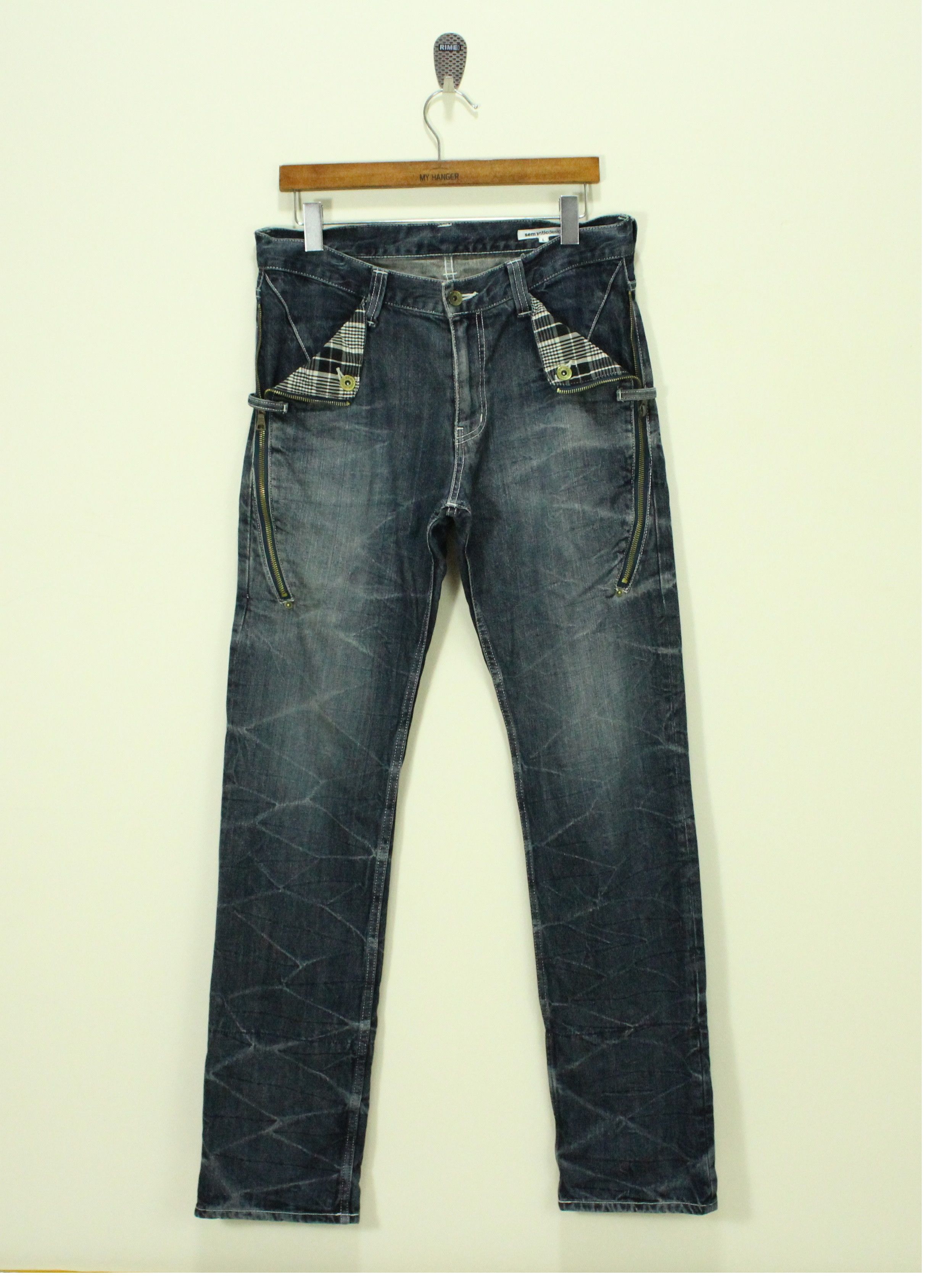 semanticdesign SEMANTIC DESIGN Pants Denim Zipper Pants Size US 32 / EU 48 - 1 Thumbnail