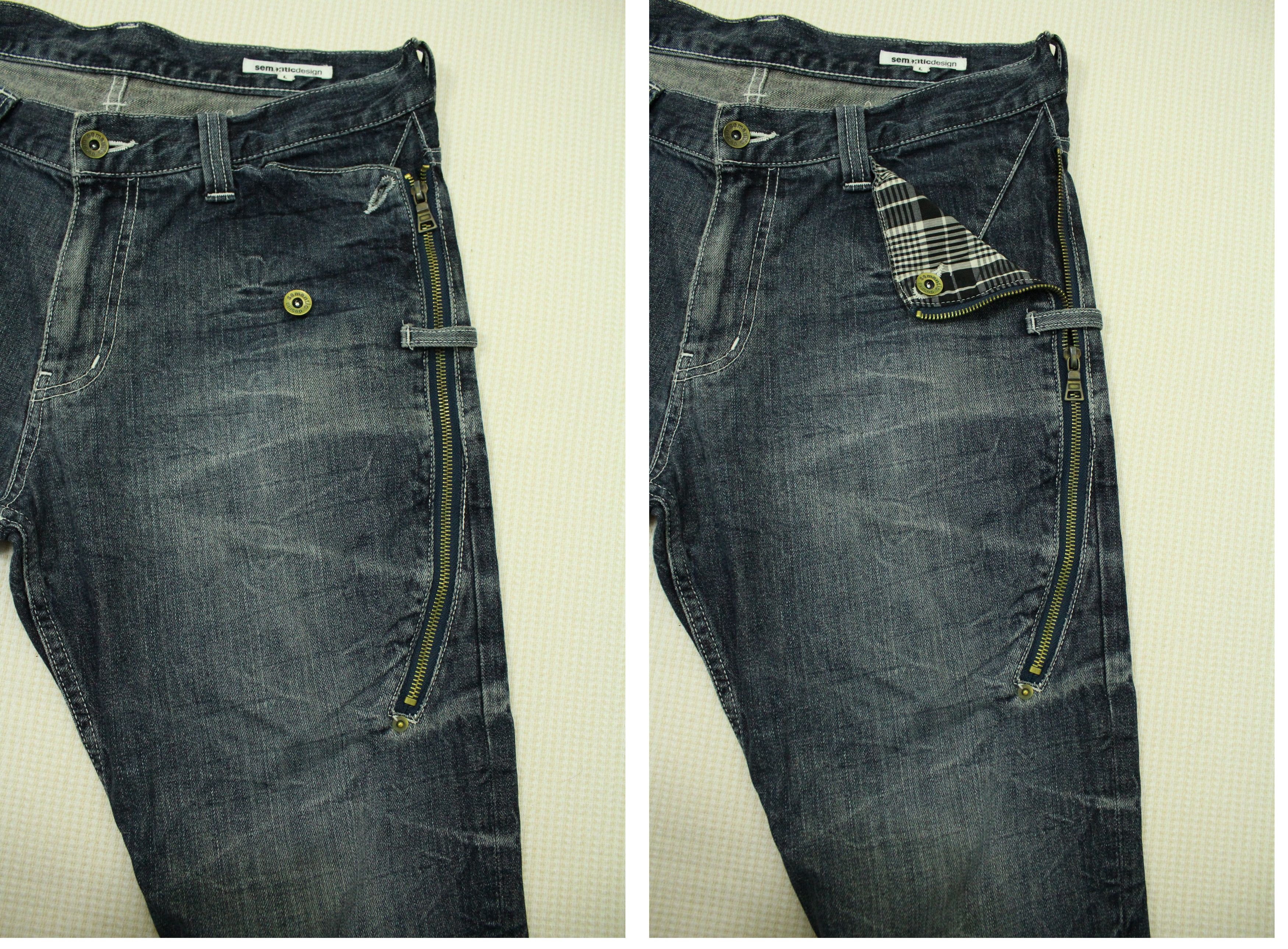 semanticdesign SEMANTIC DESIGN Pants Denim Zipper Pants Size US 32 / EU 48 - 4 Thumbnail