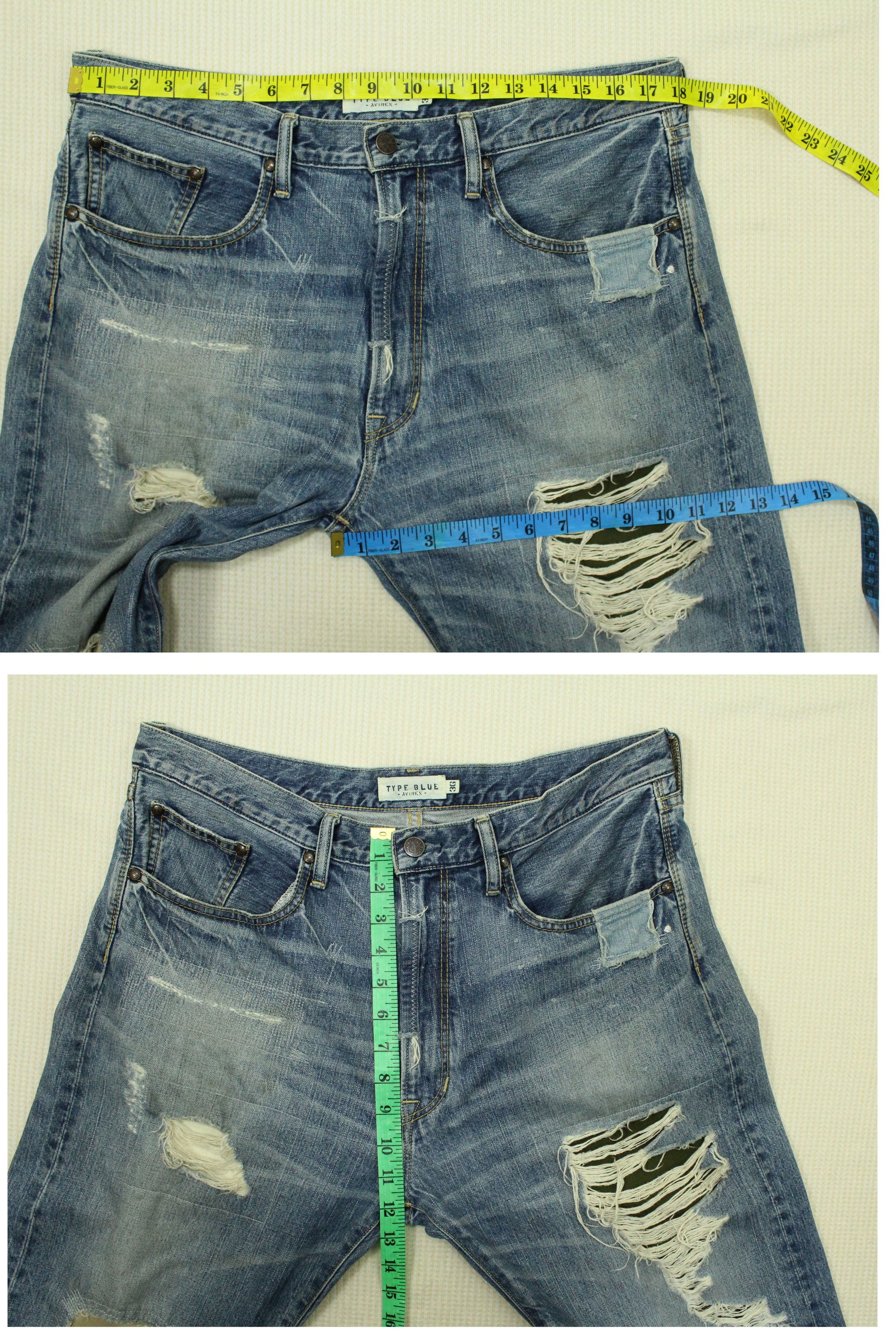 Avirex AVIREX Denim Patchwork Sashiko Boro Distressed Style Size US 36 / EU 52 - 13 Thumbnail