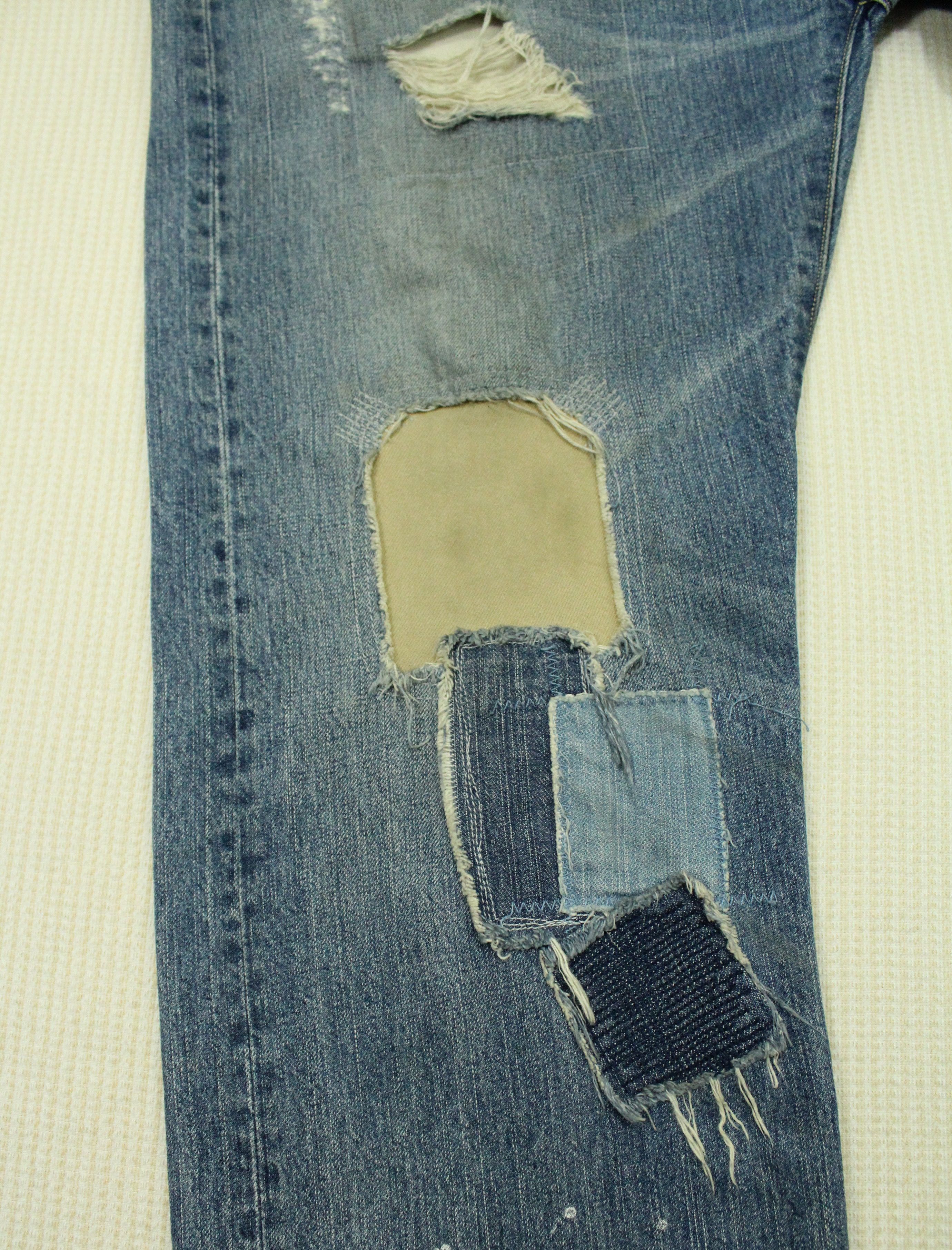 Avirex AVIREX Denim Patchwork Sashiko Boro Distressed Style Size US 36 / EU 52 - 6 Thumbnail