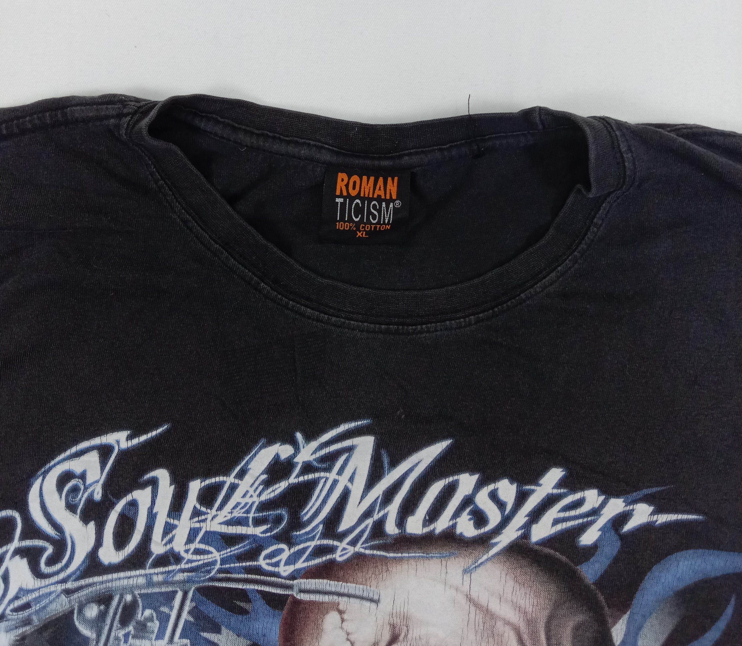 Japanese Brand Vintage Roman Ticism Soul Master Skull Motorcycle T Shirt Size US L / EU 52-54 / 3 - 5 Thumbnail
