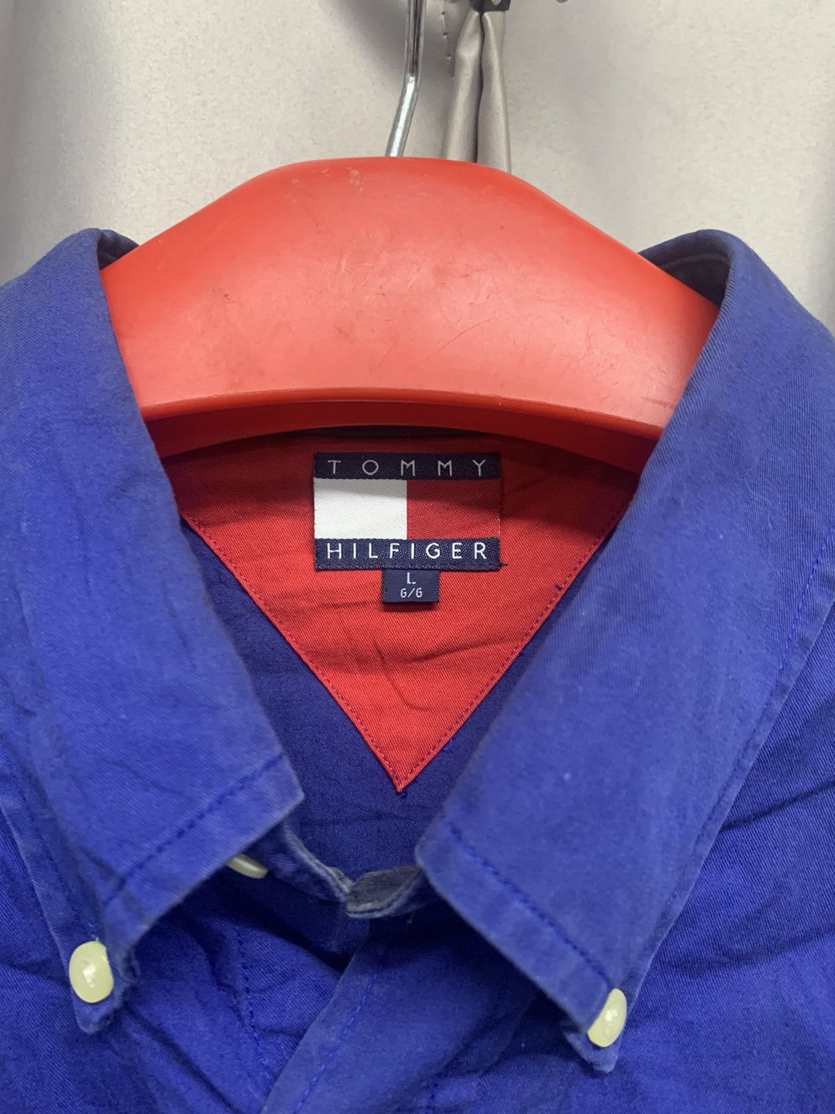 Tommy Hilfiger OG TOMMY HILFIGER BIG LOGO BUTTON UP SHIRT Size US L / EU 52-54 / 3 - 6 Thumbnail