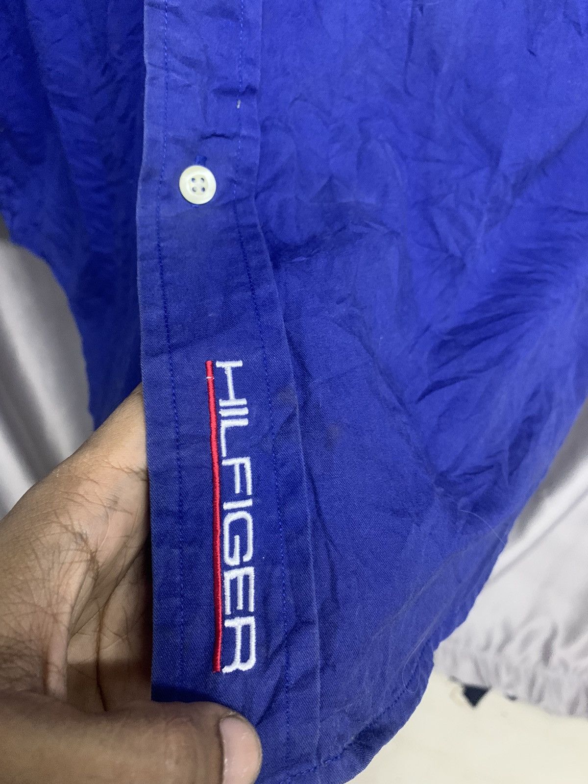 Tommy Hilfiger OG TOMMY HILFIGER BIG LOGO BUTTON UP SHIRT Size US L / EU 52-54 / 3 - 4 Thumbnail