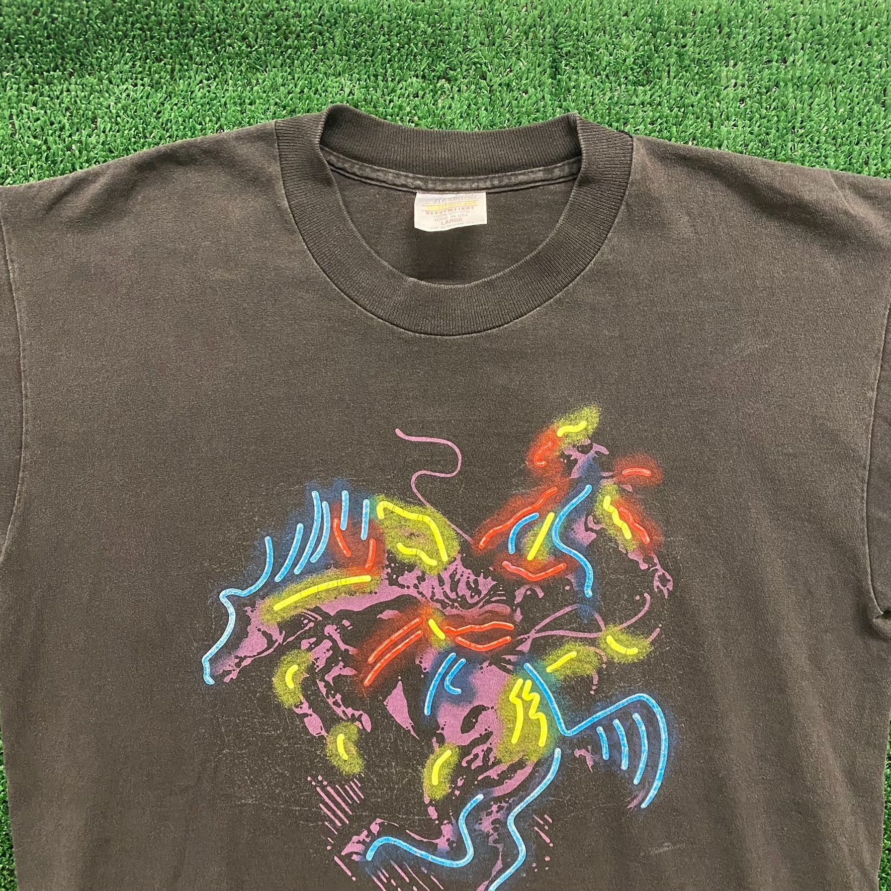 Marlboro Crazy Vintage 90s Faded Marlboro Neon Cowboy Rodeo T-Shirt Size US L / EU 52-54 / 3 - 2 Thumbnail