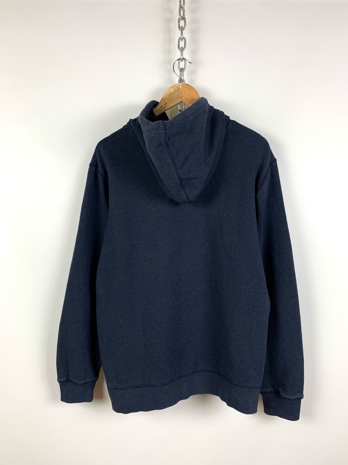 Nike Vintage Nike Big Logo Velour Navy Blue Hoodie Size US L / EU 52-54 / 3 - 7 Thumbnail