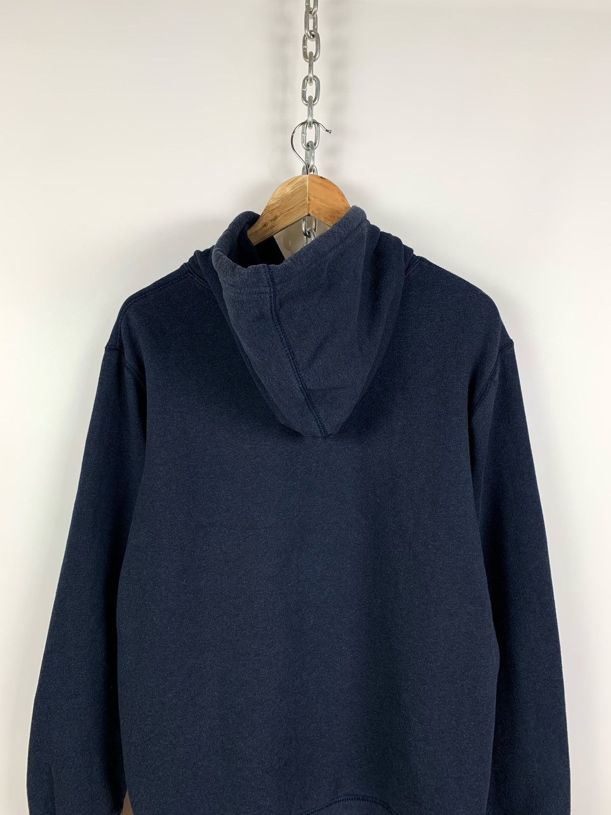 Nike Vintage Nike Big Logo Velour Navy Blue Hoodie Size US L / EU 52-54 / 3 - 8 Thumbnail