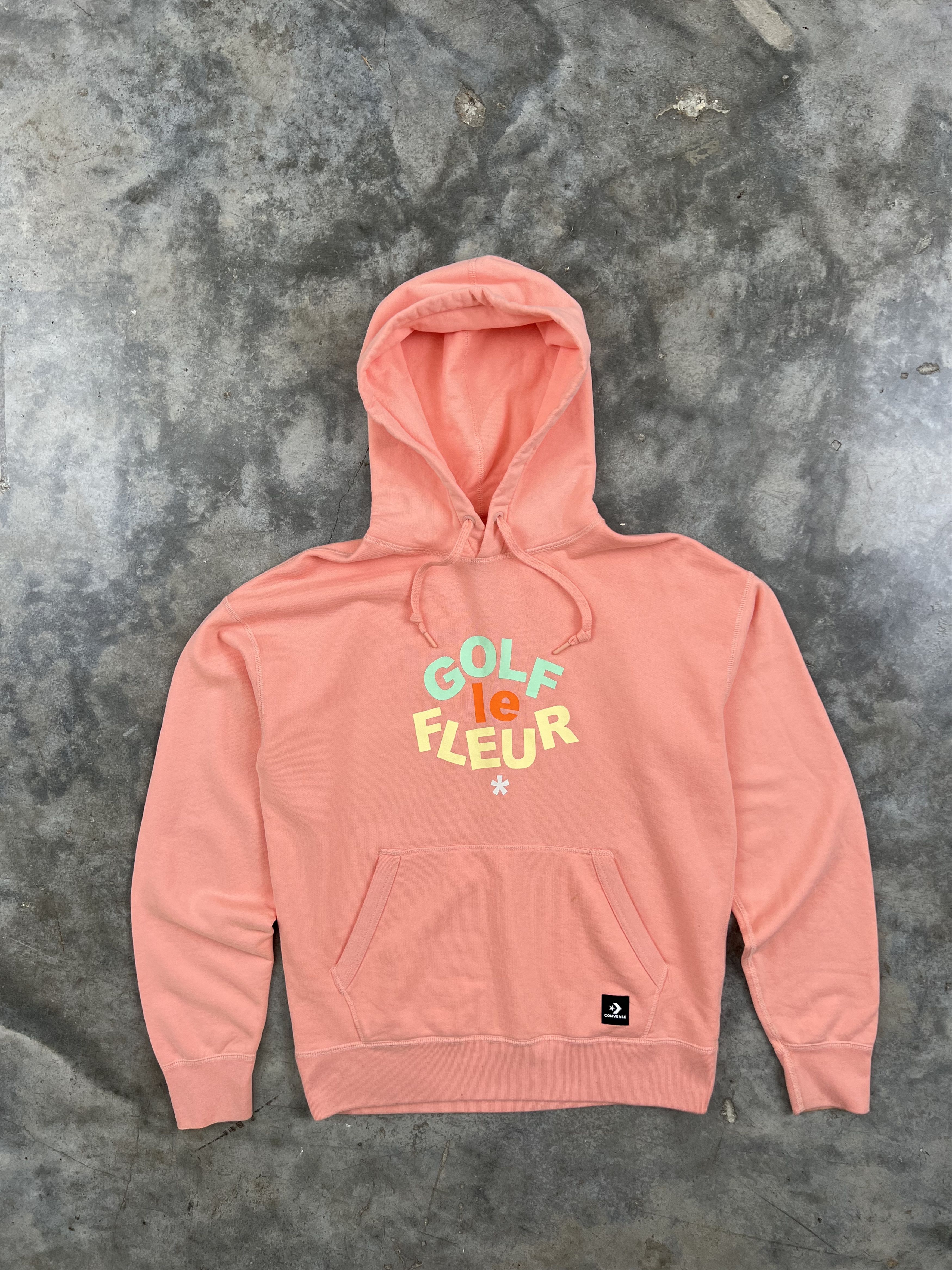 image of Converse Golf Le Fleur Pink Logo Hoodie Small, Men's