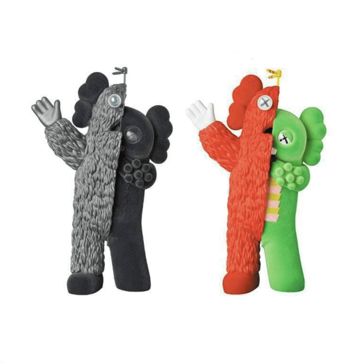 image of Kaws Kachamukku Vinyl Figure Set Black And Red, Men's