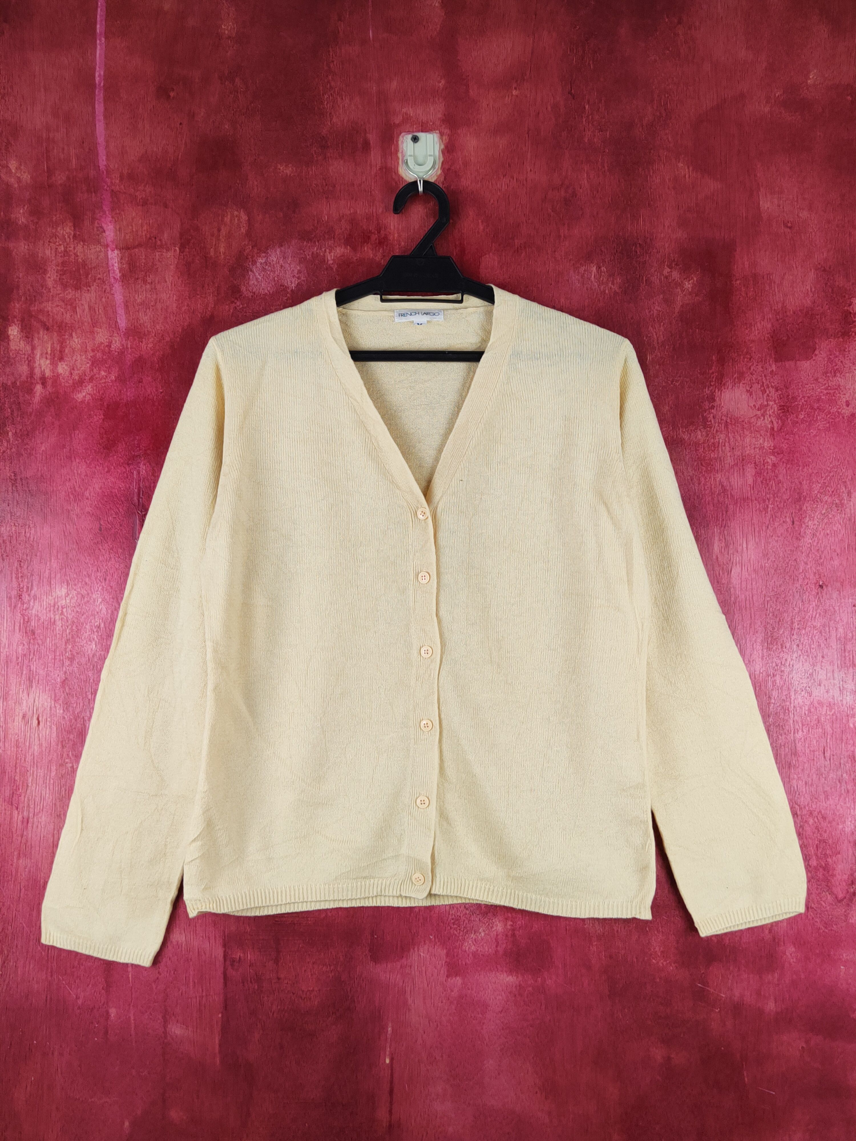 Japanese Brand French Largo Light Mustard Knitwear Cardigan #S1220 Size M / US 6-8 / IT 42-44 - 1 Thumbnail