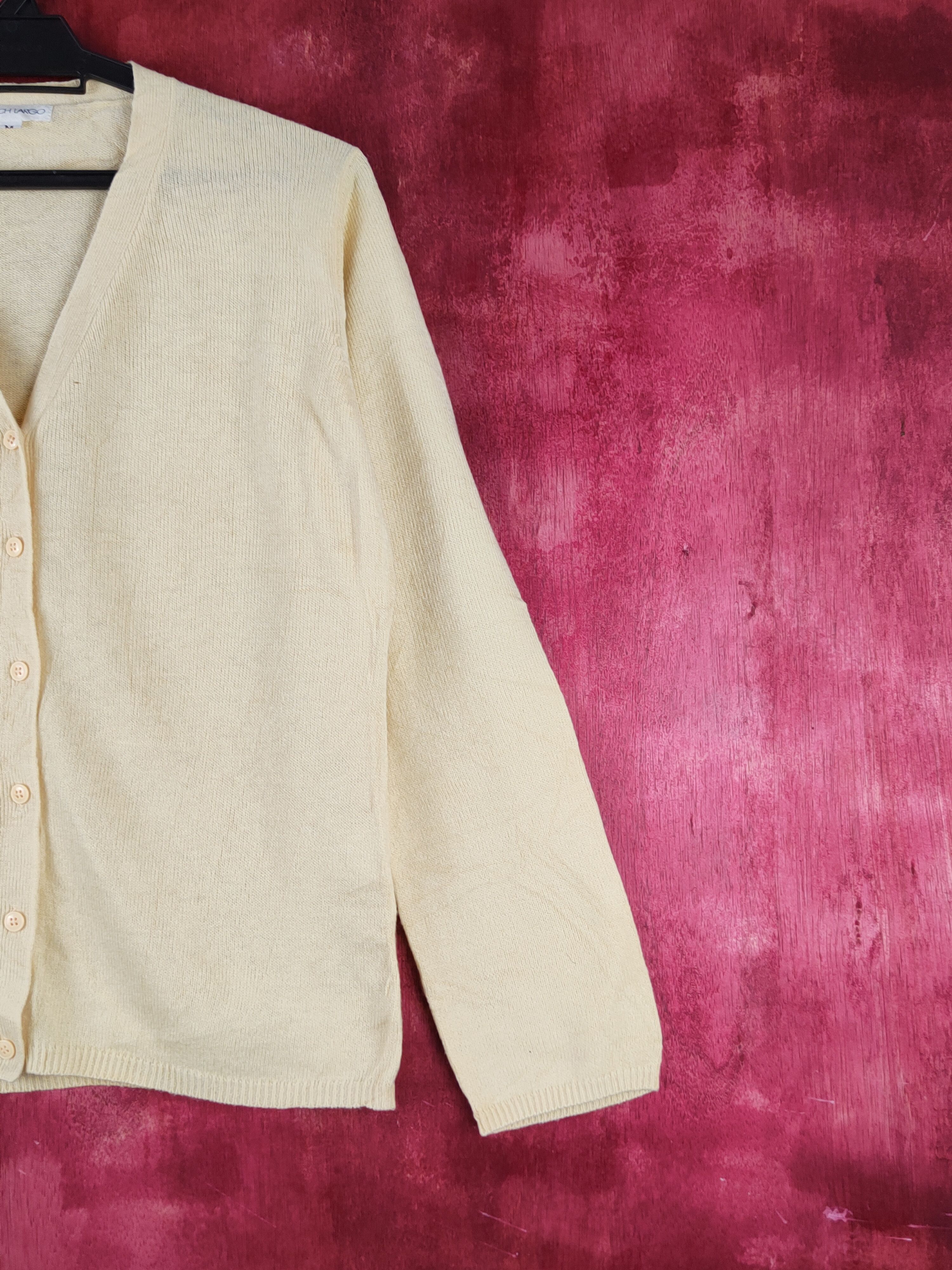 Japanese Brand French Largo Light Mustard Knitwear Cardigan #S1220 Size M / US 6-8 / IT 42-44 - 5 Thumbnail