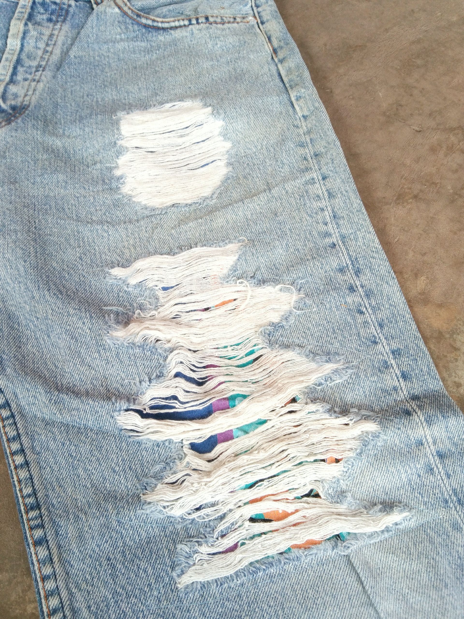 Levi's 80s Vintage Levi's 501 Released Hem Distressed Jeans 34x29 Size US 34 / EU 50 - 5 Thumbnail