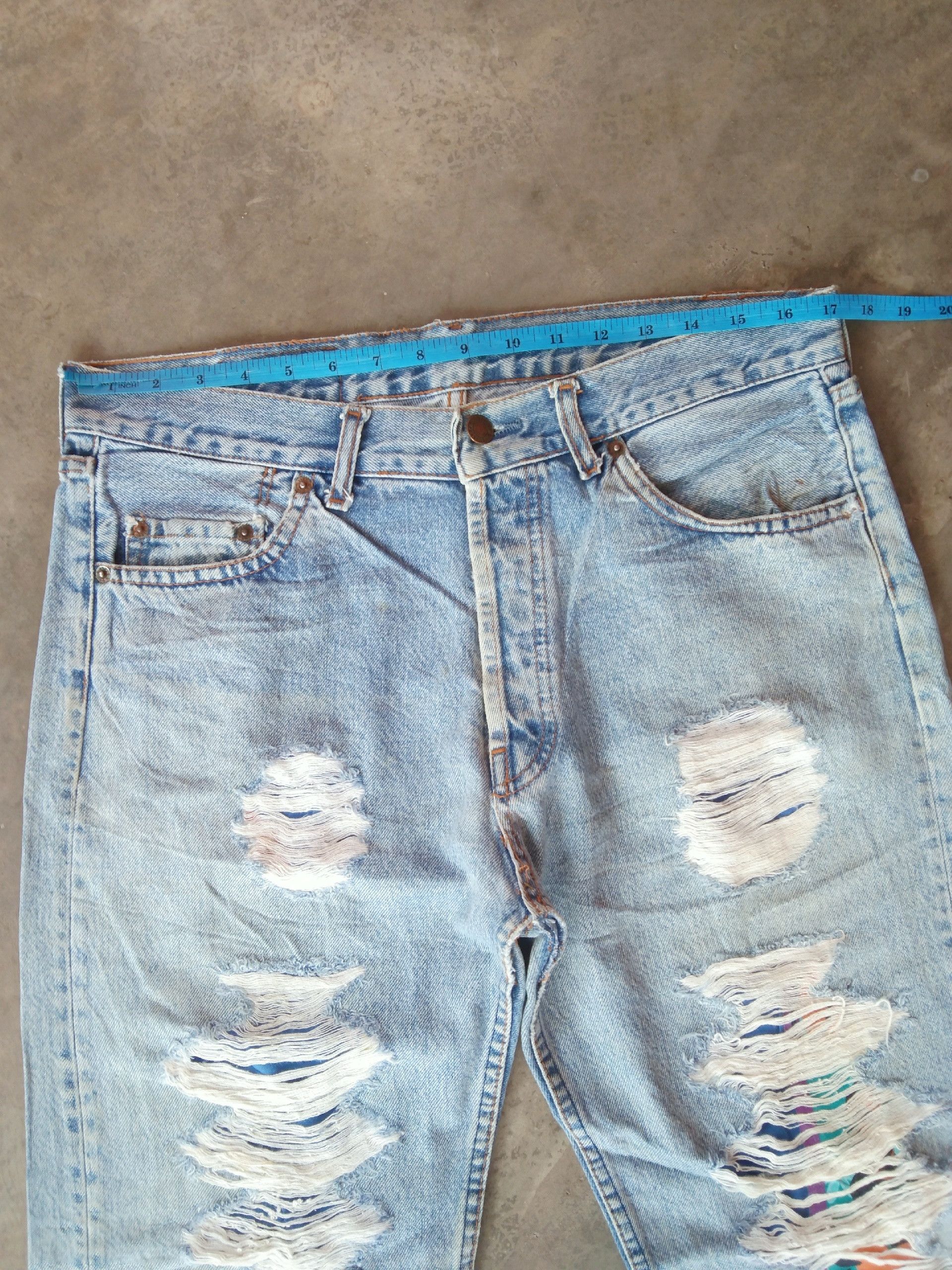 Levi's 80s Vintage Levi's 501 Released Hem Distressed Jeans 34x29 Size US 34 / EU 50 - 6 Thumbnail