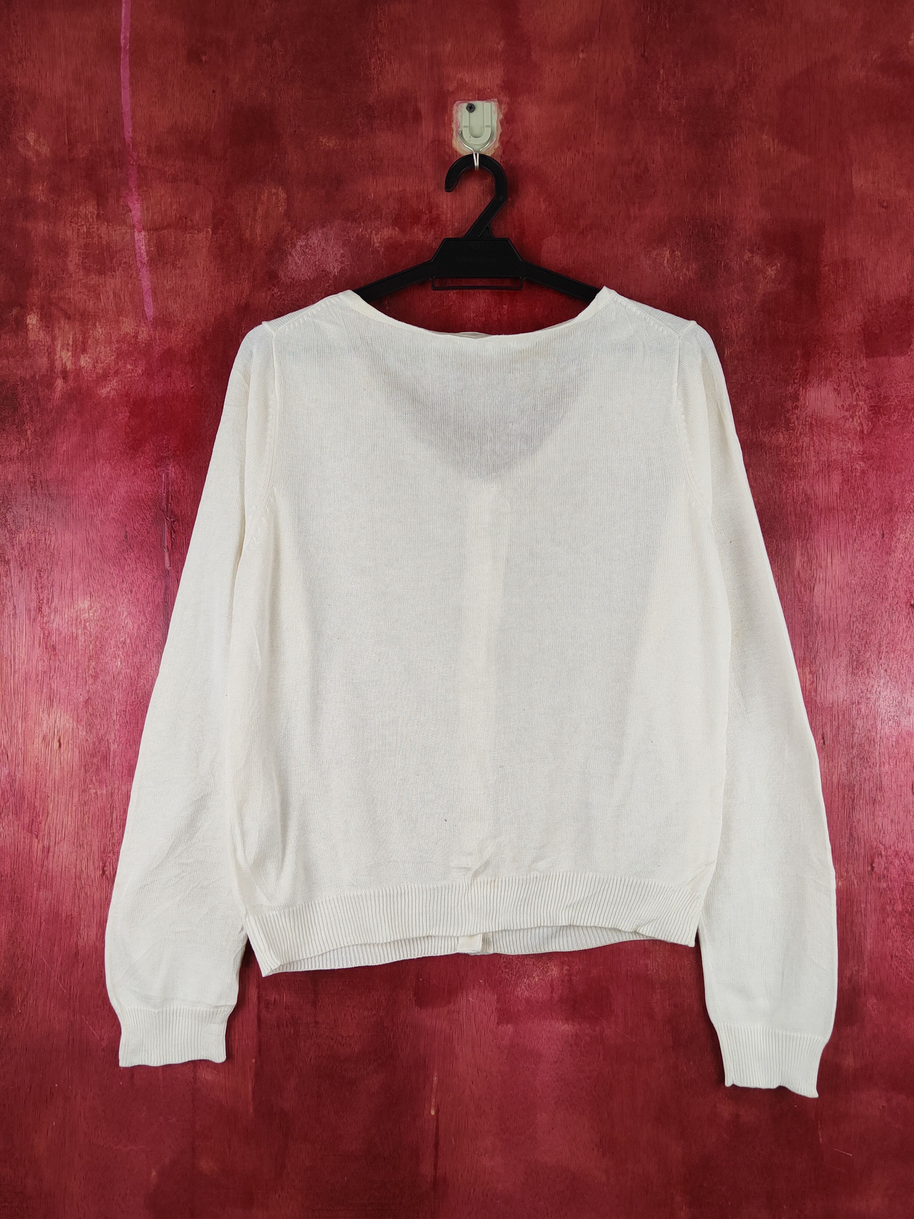 Japanese Brand Recherie Ivory Knitwear thin Cardigan #S1219 Size M / US 6-8 / IT 42-44 - 9 Thumbnail