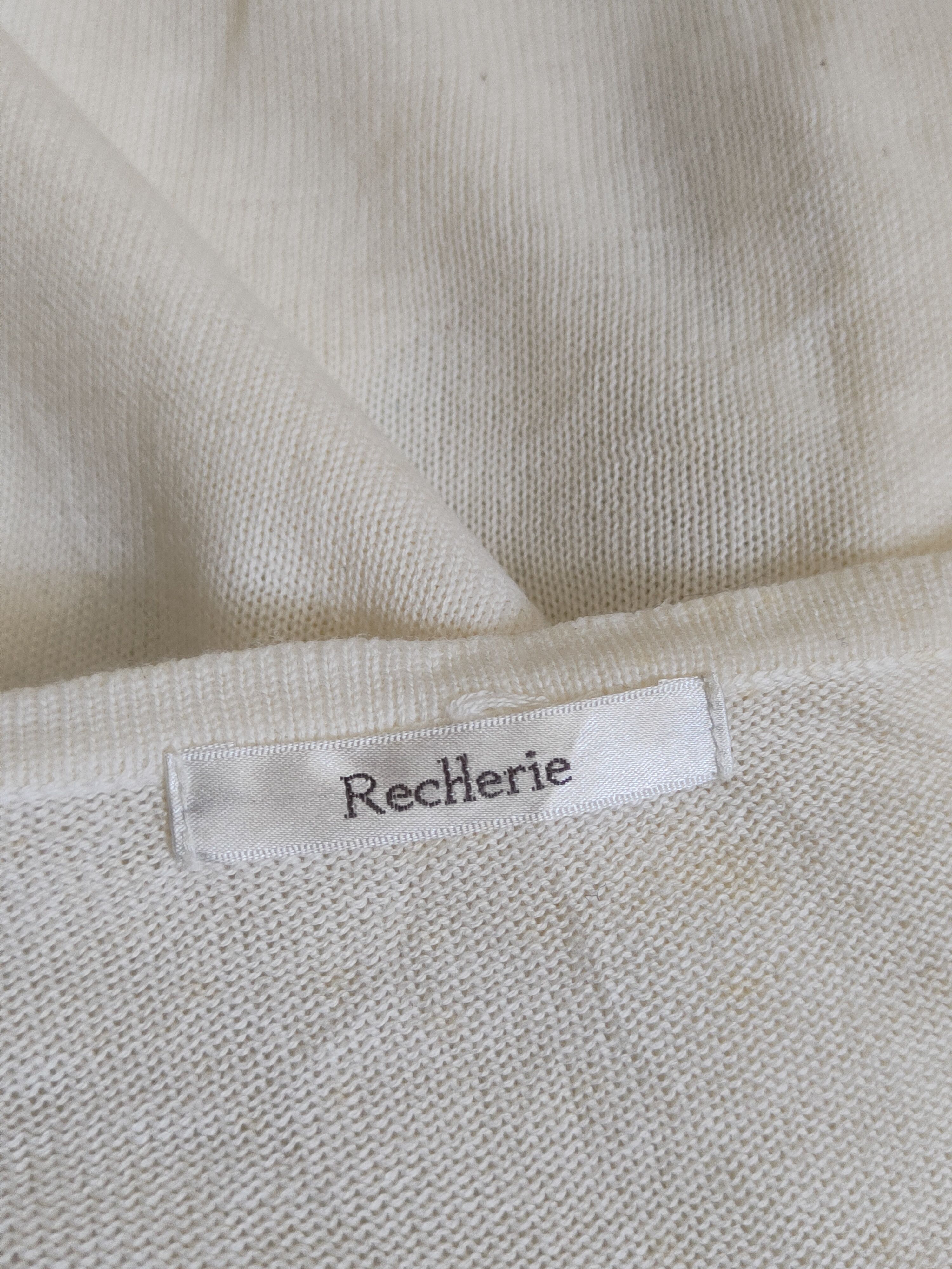 Japanese Brand Recherie Ivory Knitwear thin Cardigan #S1219 Size M / US 6-8 / IT 42-44 - 13 Thumbnail