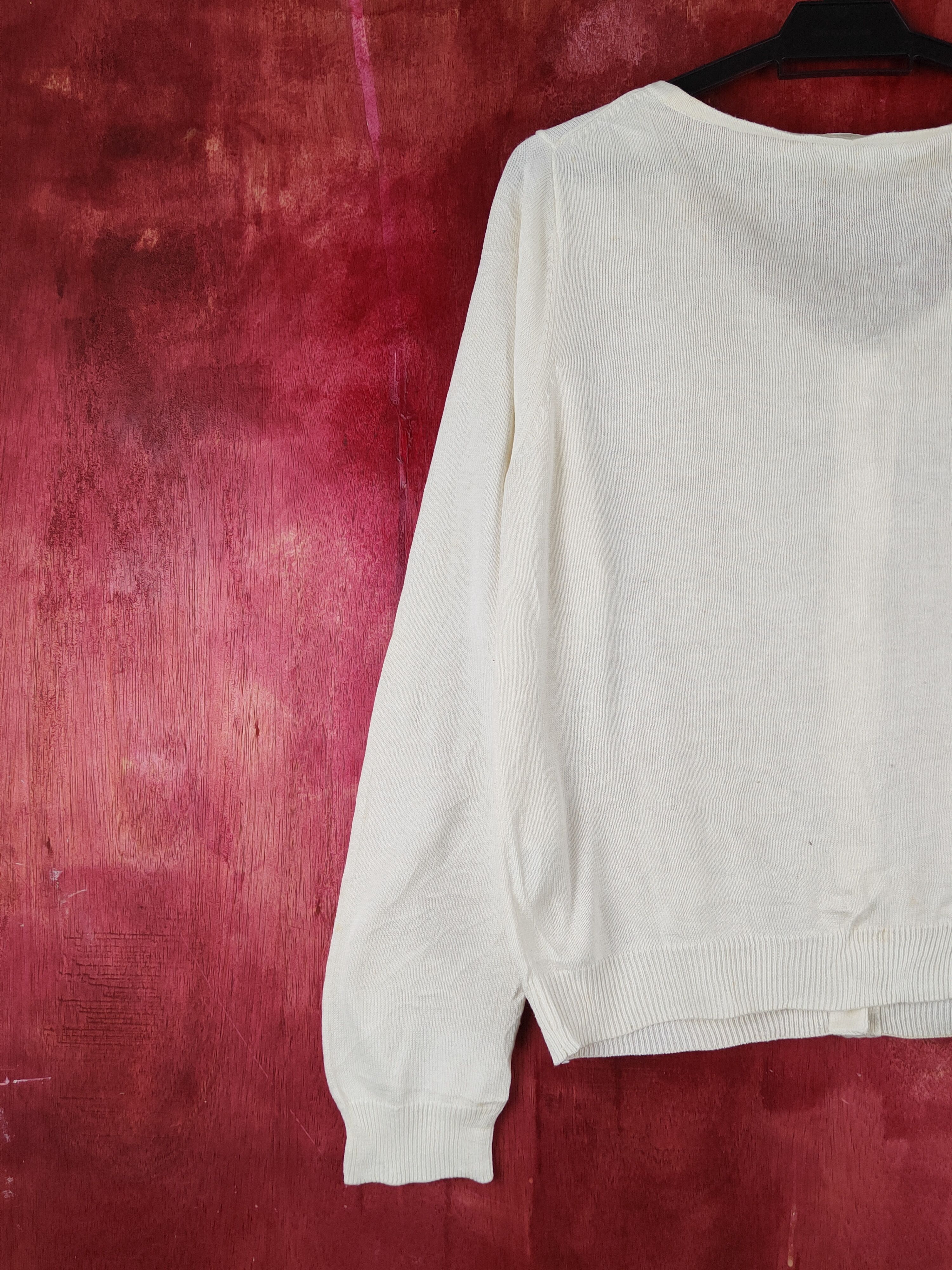 Japanese Brand Recherie Ivory Knitwear thin Cardigan #S1219 Size M / US 6-8 / IT 42-44 - 10 Thumbnail