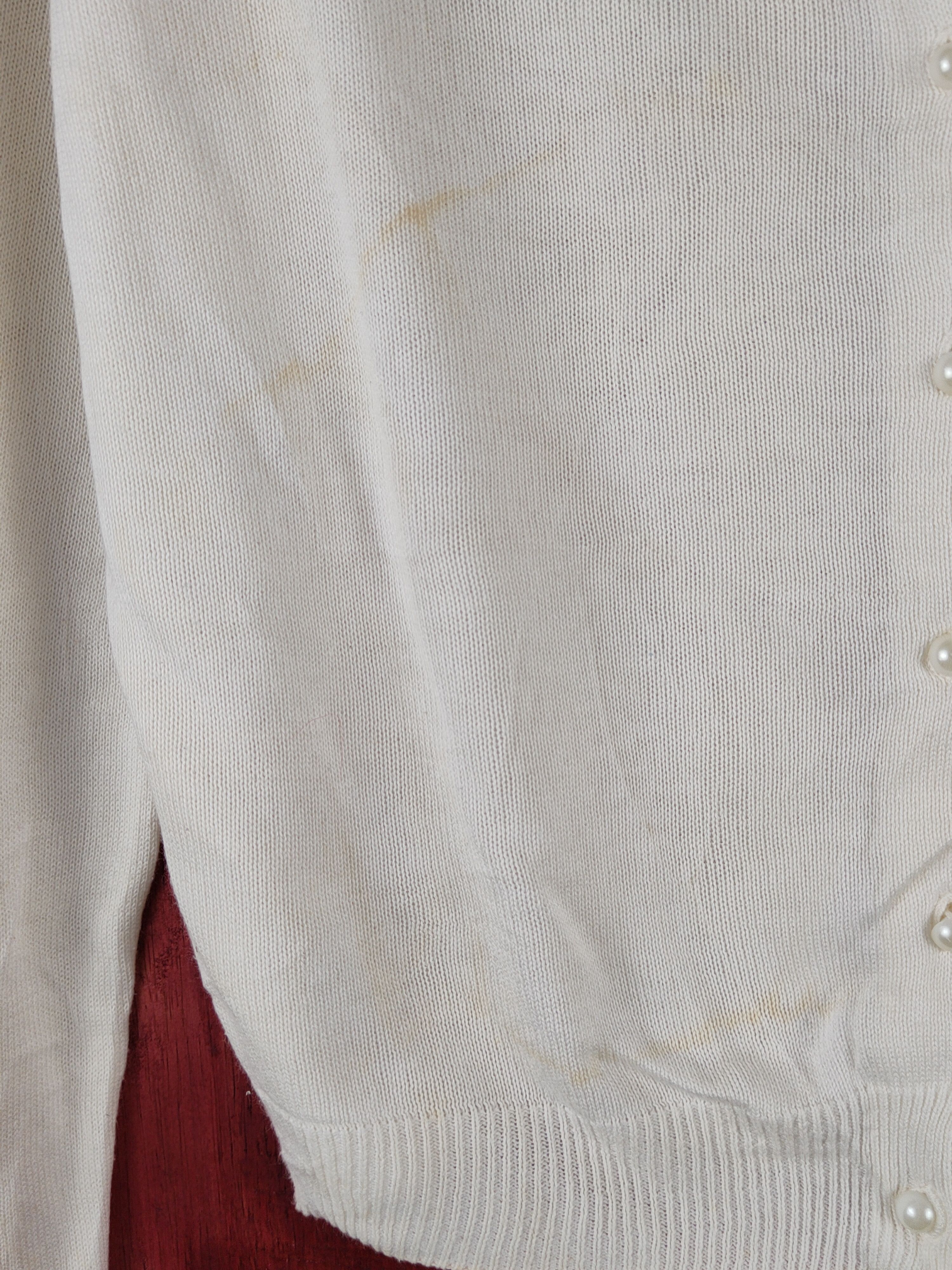 Japanese Brand Recherie Ivory Knitwear thin Cardigan #S1219 Size M / US 6-8 / IT 42-44 - 8 Thumbnail