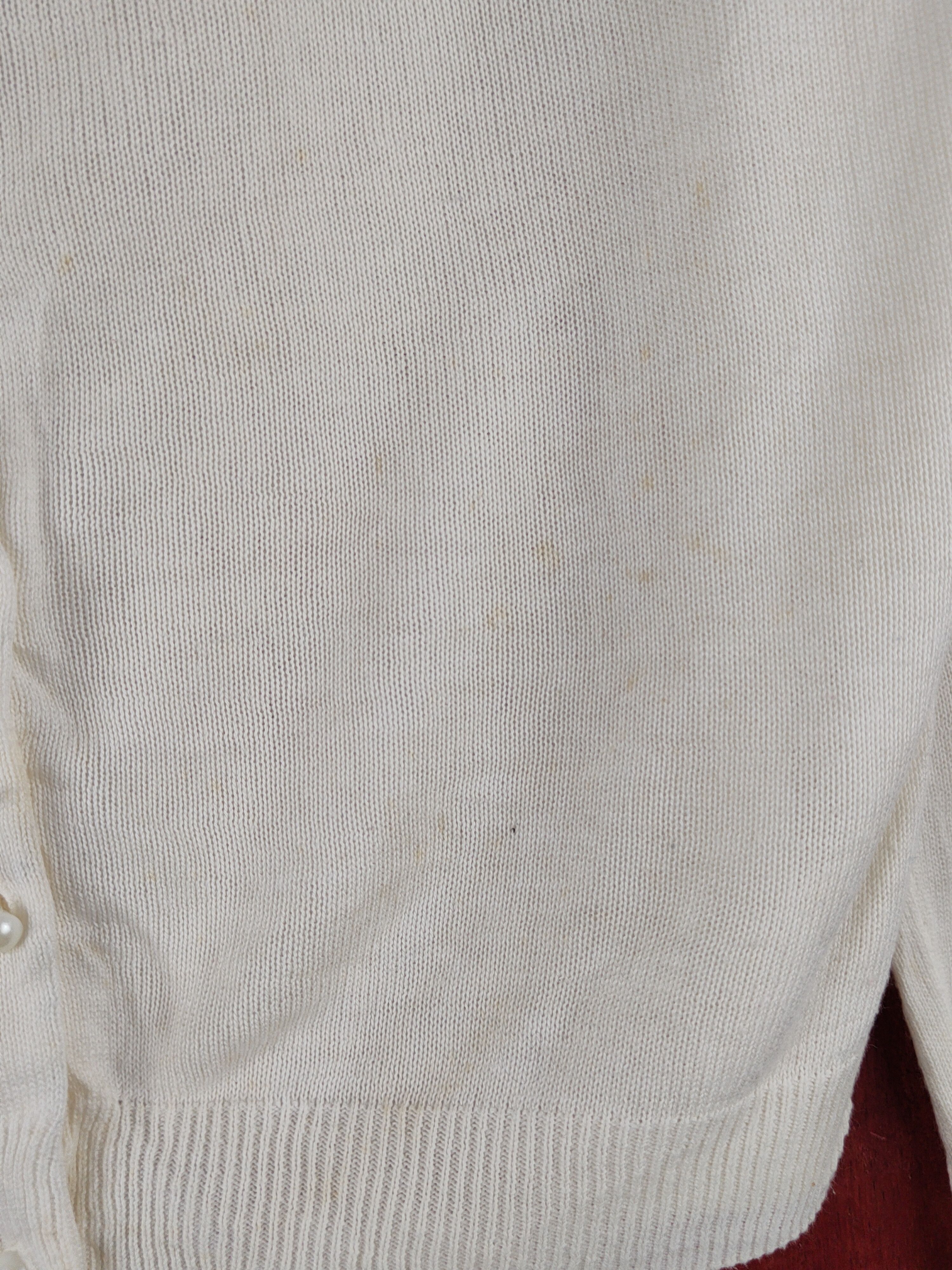 Japanese Brand Recherie Ivory Knitwear thin Cardigan #S1219 Size M / US 6-8 / IT 42-44 - 7 Thumbnail