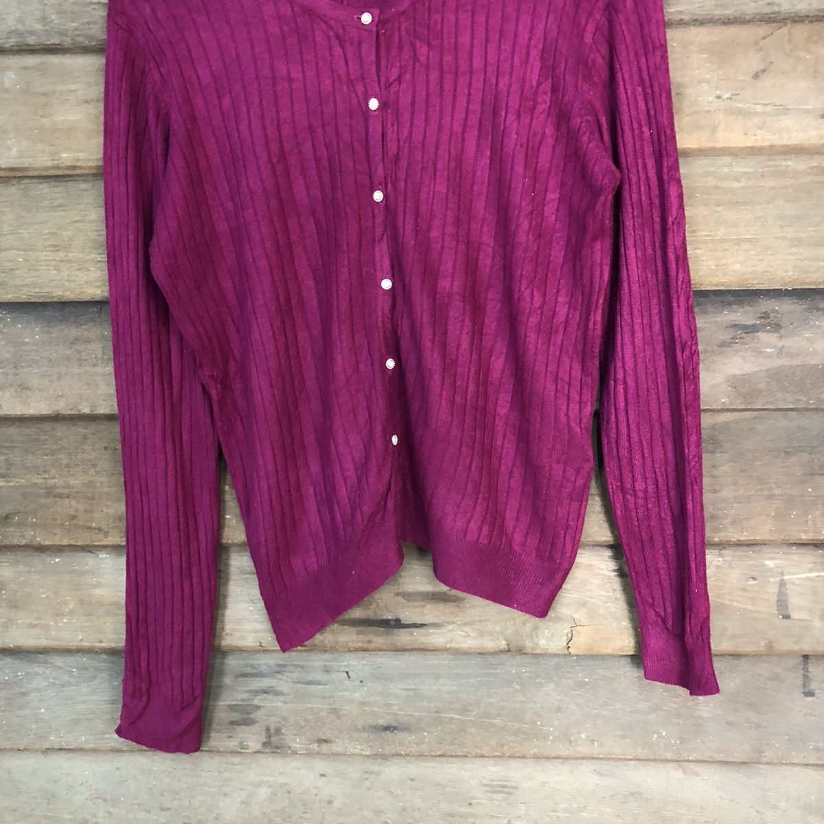 Homespun Knitwear × Japanese Brand Glacier Purple Patterned Cardigans Knitwear #7305 Size M / US 6-8 / IT 42-44 - 3 Thumbnail