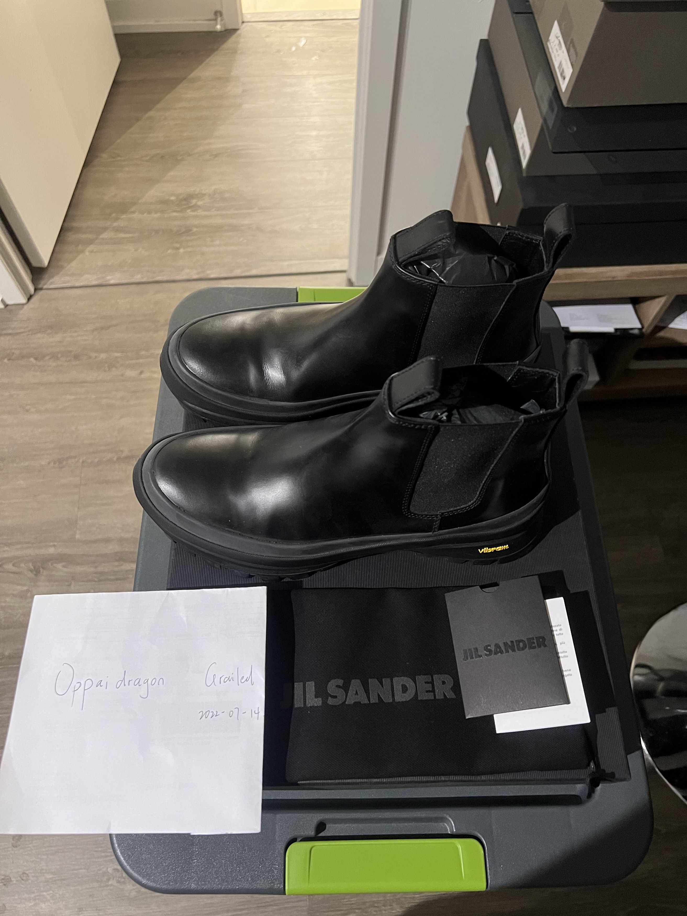 image of Jil Sander Vibram Sole Chelsea Boots in Black, Men's (Size 7)