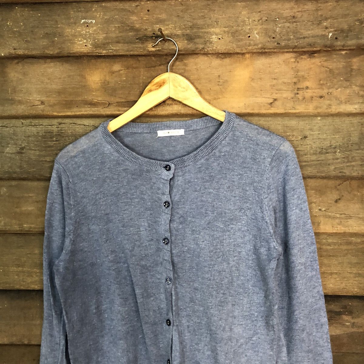 Homespun Knitwear × Japanese Brand Self Sewice Blue Patterned Cardigan thin Knitwear #7304 Size S / US 4 / IT 40 - 2 Thumbnail