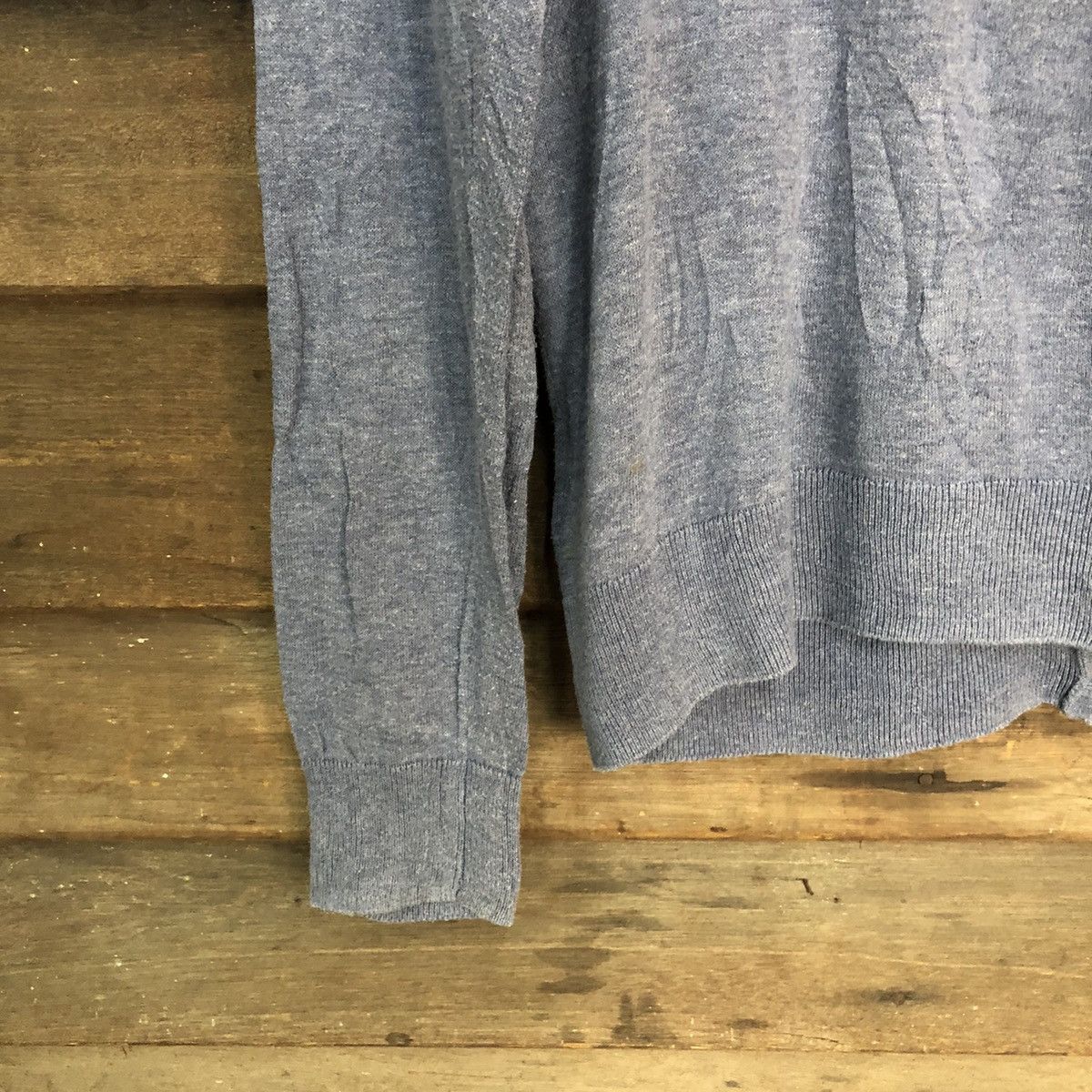 Homespun Knitwear × Japanese Brand Self Sewice Blue Patterned Cardigan thin Knitwear #7304 Size S / US 4 / IT 40 - 9 Thumbnail