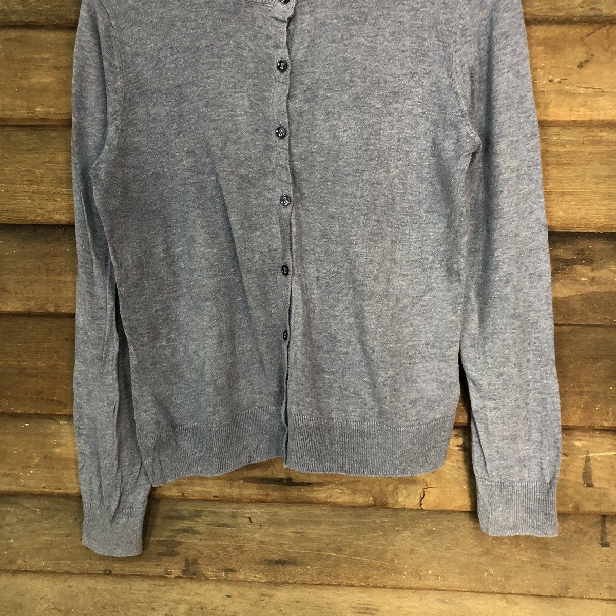 Homespun Knitwear × Japanese Brand Self Sewice Blue Patterned Cardigan thin Knitwear #7304 Size S / US 4 / IT 40 - 3 Thumbnail
