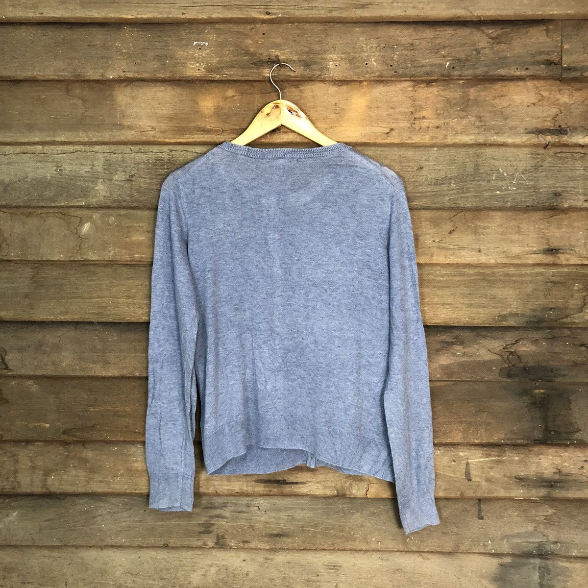 Homespun Knitwear × Japanese Brand Self Sewice Blue Patterned Cardigan thin Knitwear #7304 Size S / US 4 / IT 40 - 8 Thumbnail