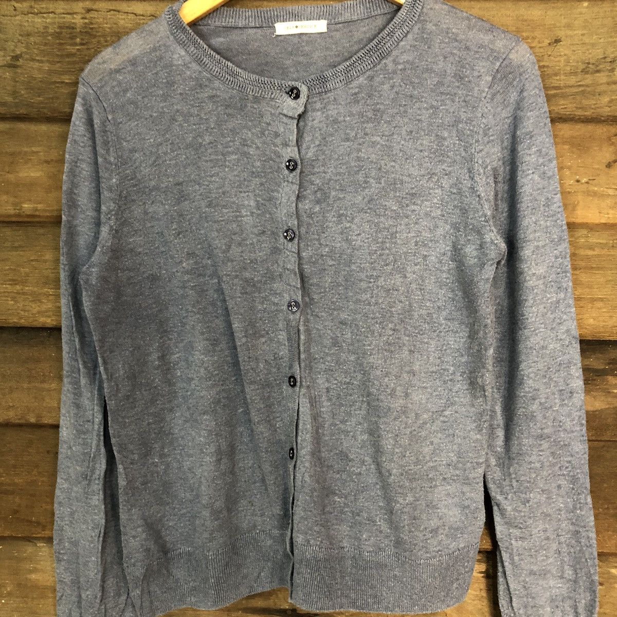 Homespun Knitwear × Japanese Brand Self Sewice Blue Patterned Cardigan thin Knitwear #7304 Size S / US 4 / IT 40 - 5 Thumbnail