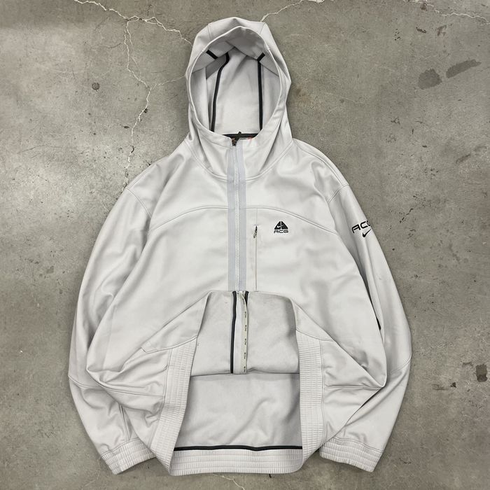 Vintage Nike acg soft shell hoodie jacket fleece outdoor zip | Grailed