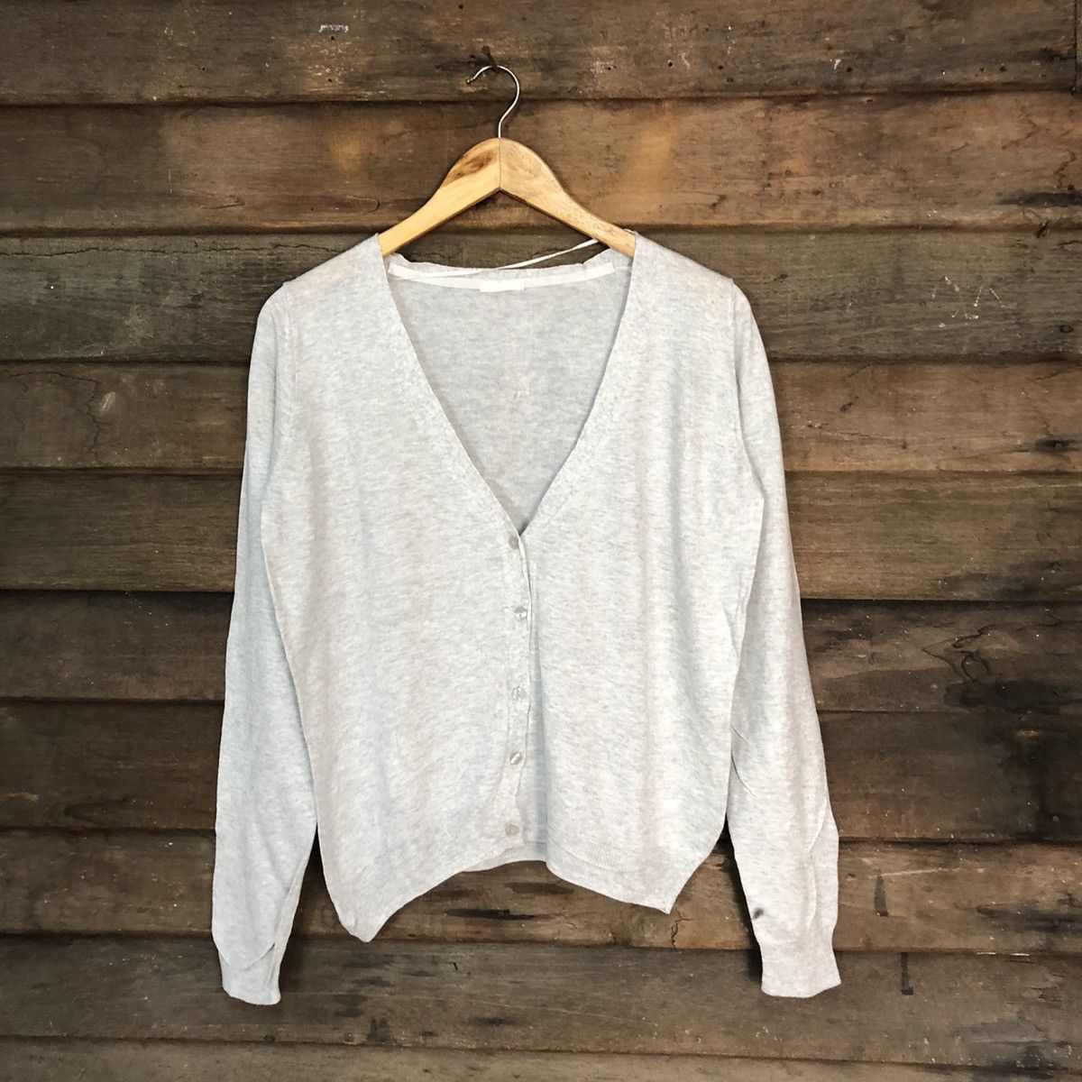 GU GU Grey Cardigan Knitwear japan vintage #7290 Size L / US 10 / IT 46 - 1 Thumbnail