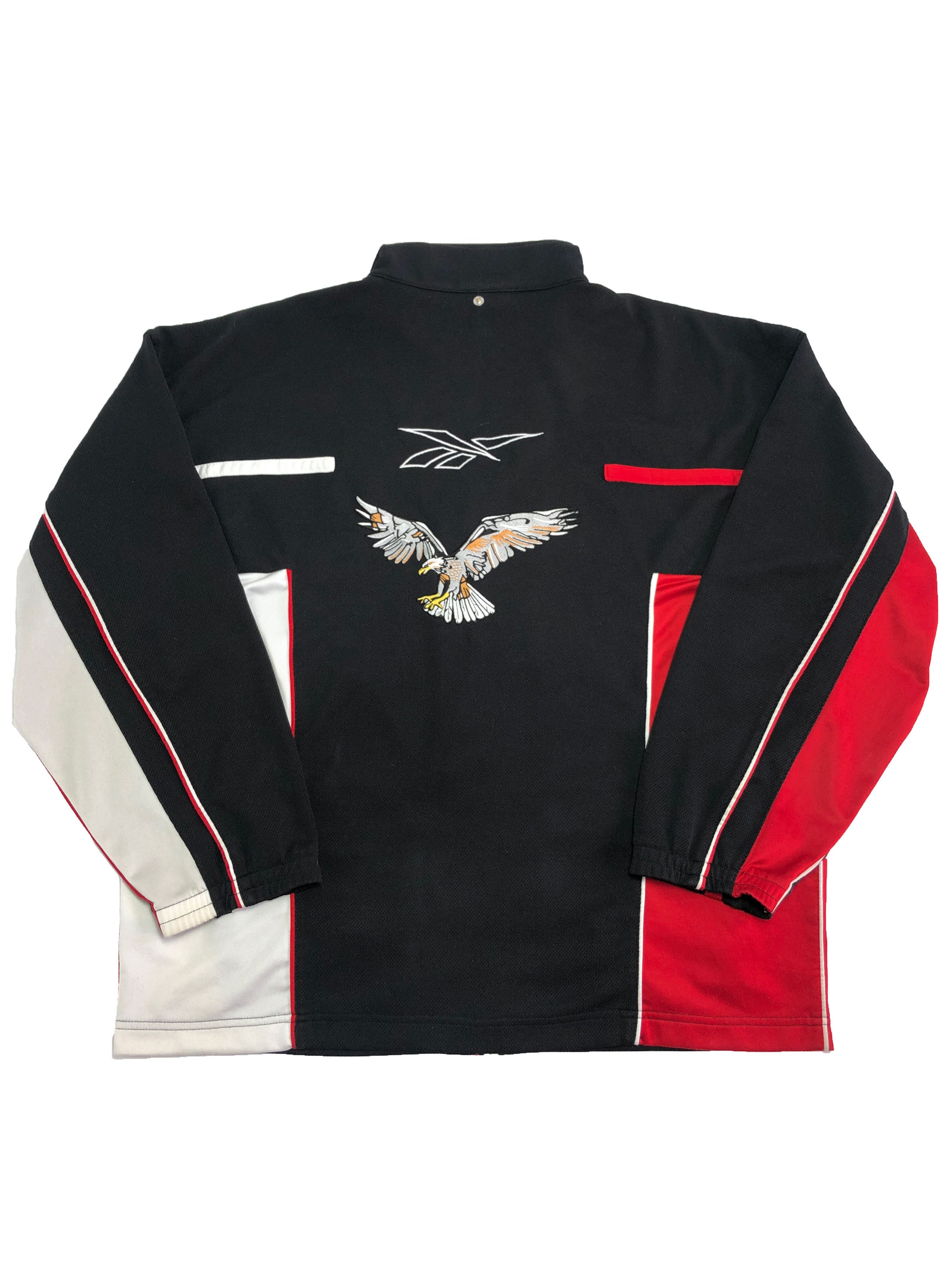 Reebok × Vintage Reebok Vintage Emroidered Eagle Logo Striped Track Jacket Size US XL / EU 56 / 4 - 1 Thumbnail