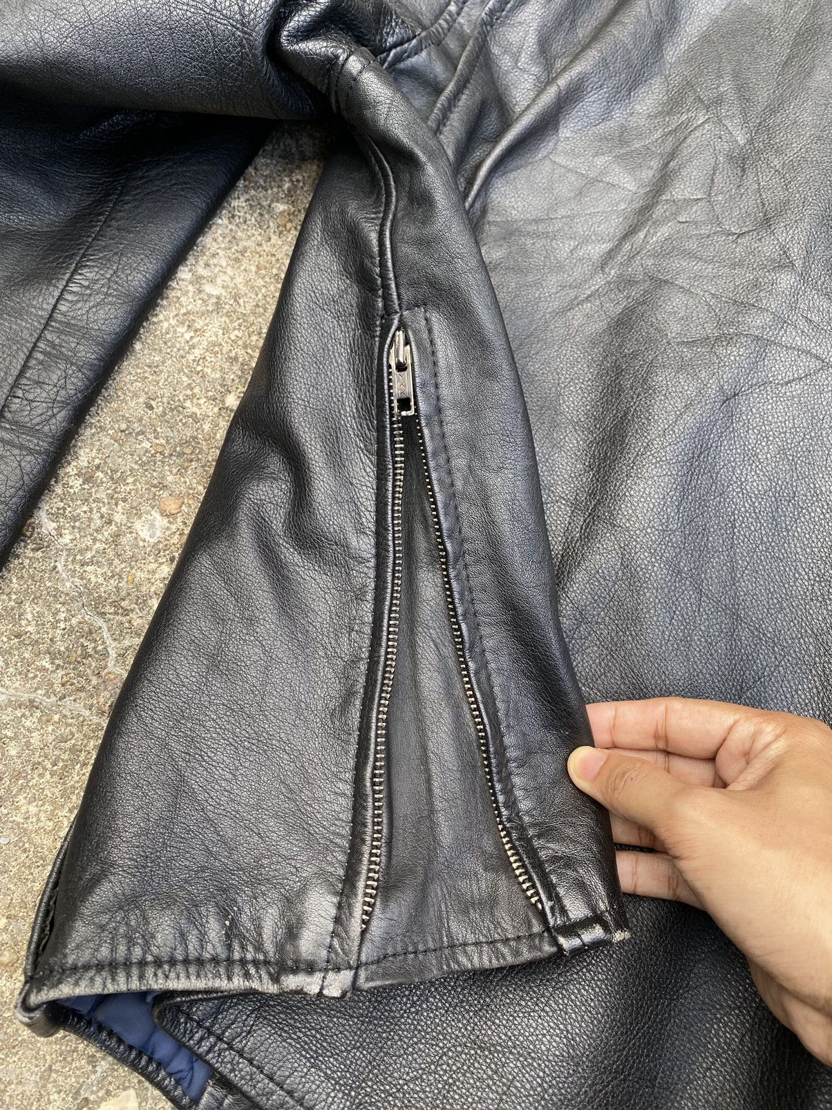 Japanese Brand 💥RARE💥Vintage Double Collar Leather Jacket Punk Style Size US M / EU 48-50 / 2 - 19 Thumbnail