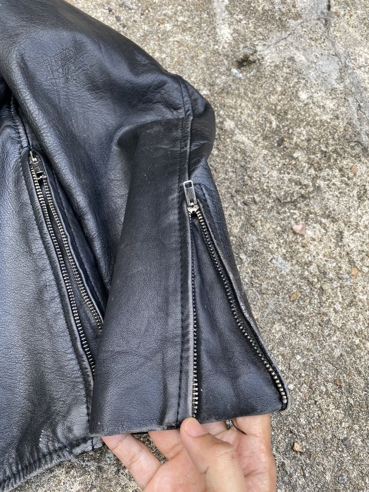 Japanese Brand 💥RARE💥Vintage Double Collar Leather Jacket Punk Style Size US M / EU 48-50 / 2 - 11 Thumbnail