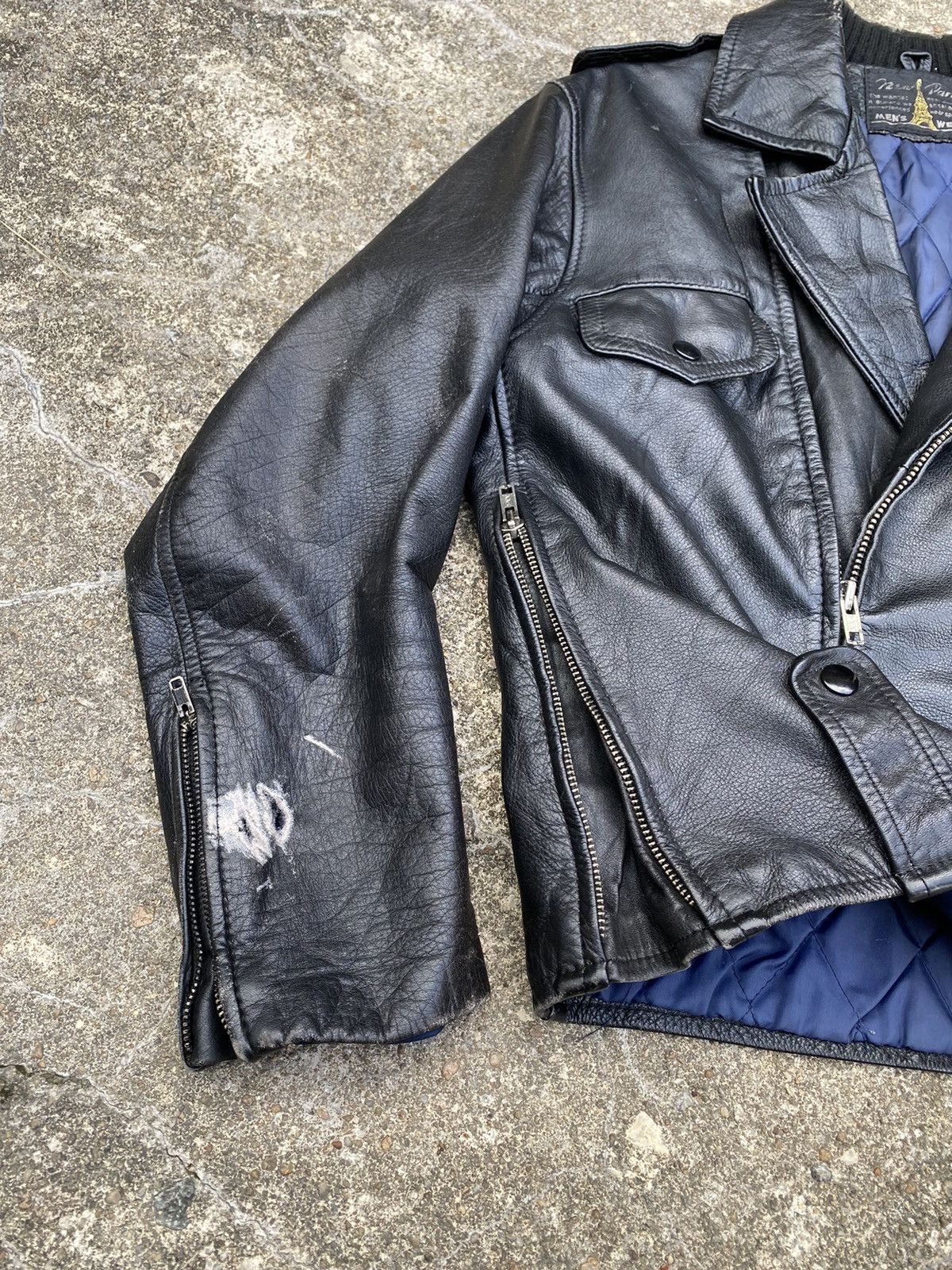 Japanese Brand 💥RARE💥Vintage Double Collar Leather Jacket Punk Style Size US M / EU 48-50 / 2 - 9 Thumbnail