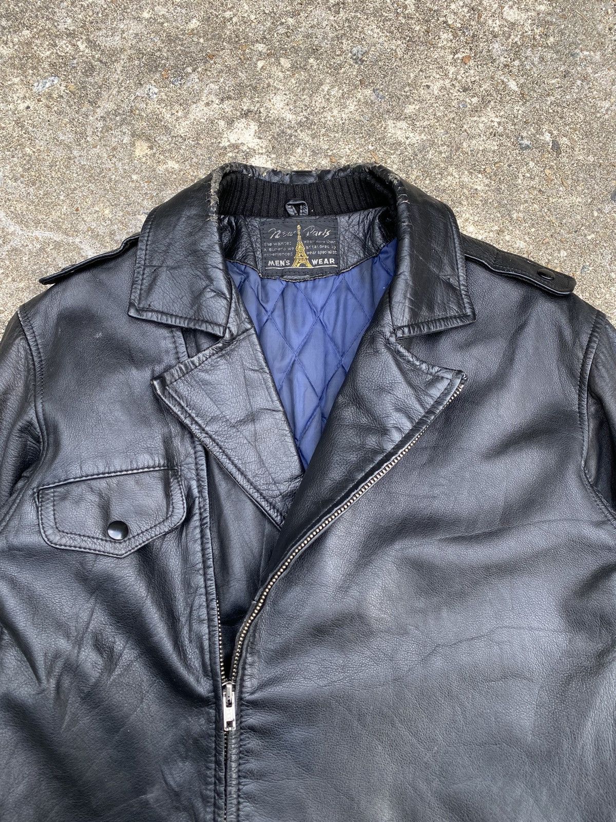 Japanese Brand 💥RARE💥Vintage Double Collar Leather Jacket Punk Style Size US M / EU 48-50 / 2 - 3 Thumbnail