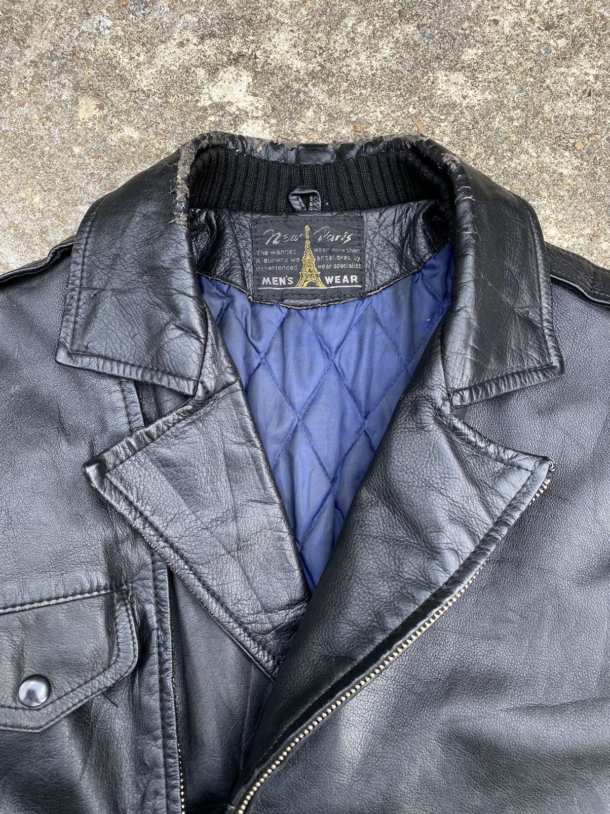 Japanese Brand 💥RARE💥Vintage Double Collar Leather Jacket Punk Style Size US M / EU 48-50 / 2 - 4 Thumbnail