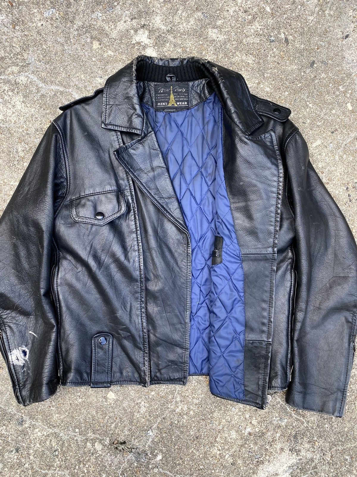 Japanese Brand 💥RARE💥Vintage Double Collar Leather Jacket Punk Style Size US M / EU 48-50 / 2 - 14 Thumbnail